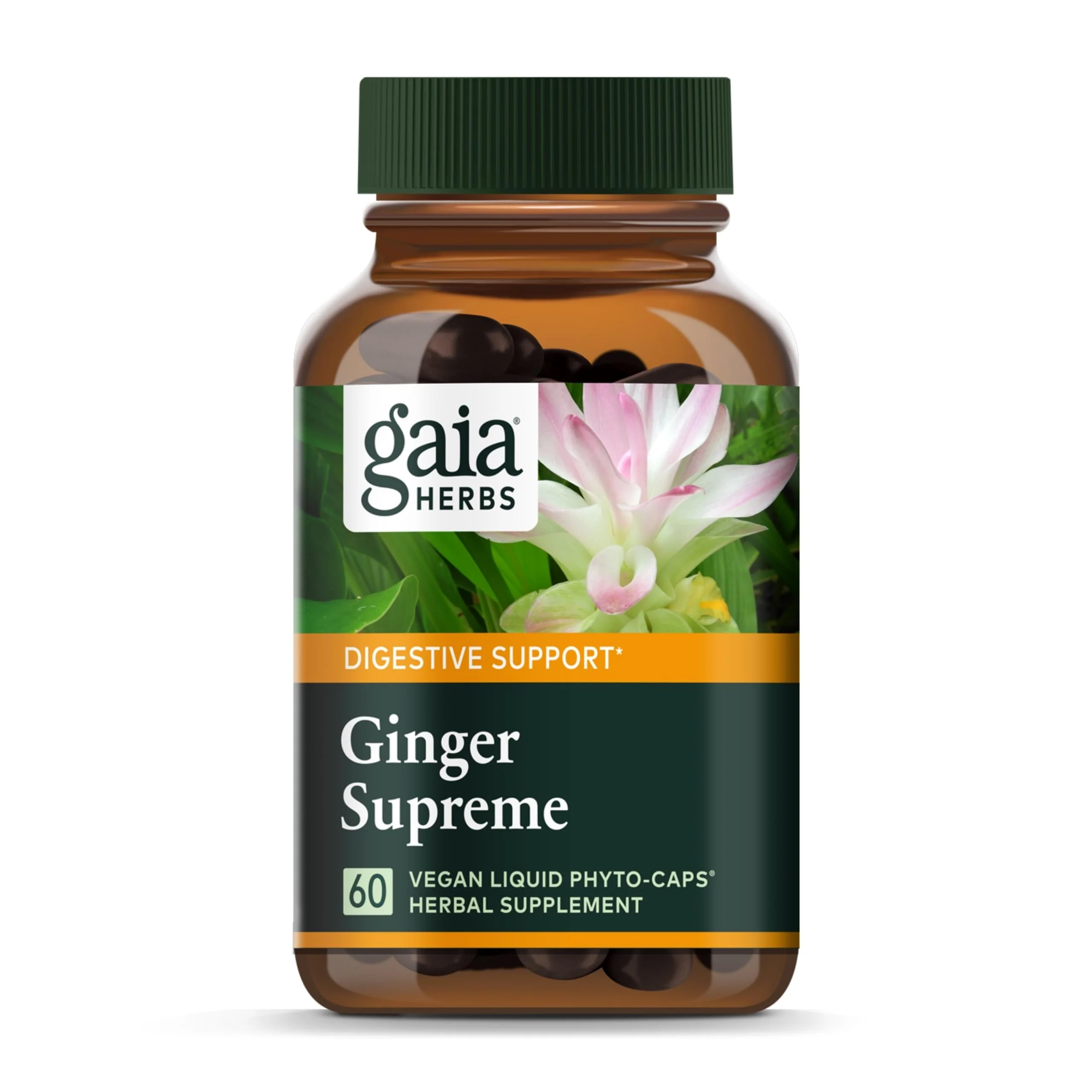Gaia Herbs Ginger Supreme – Digestive Support & Occasional Nausea | 60 Vegan Liquid Phyto-Capsules
