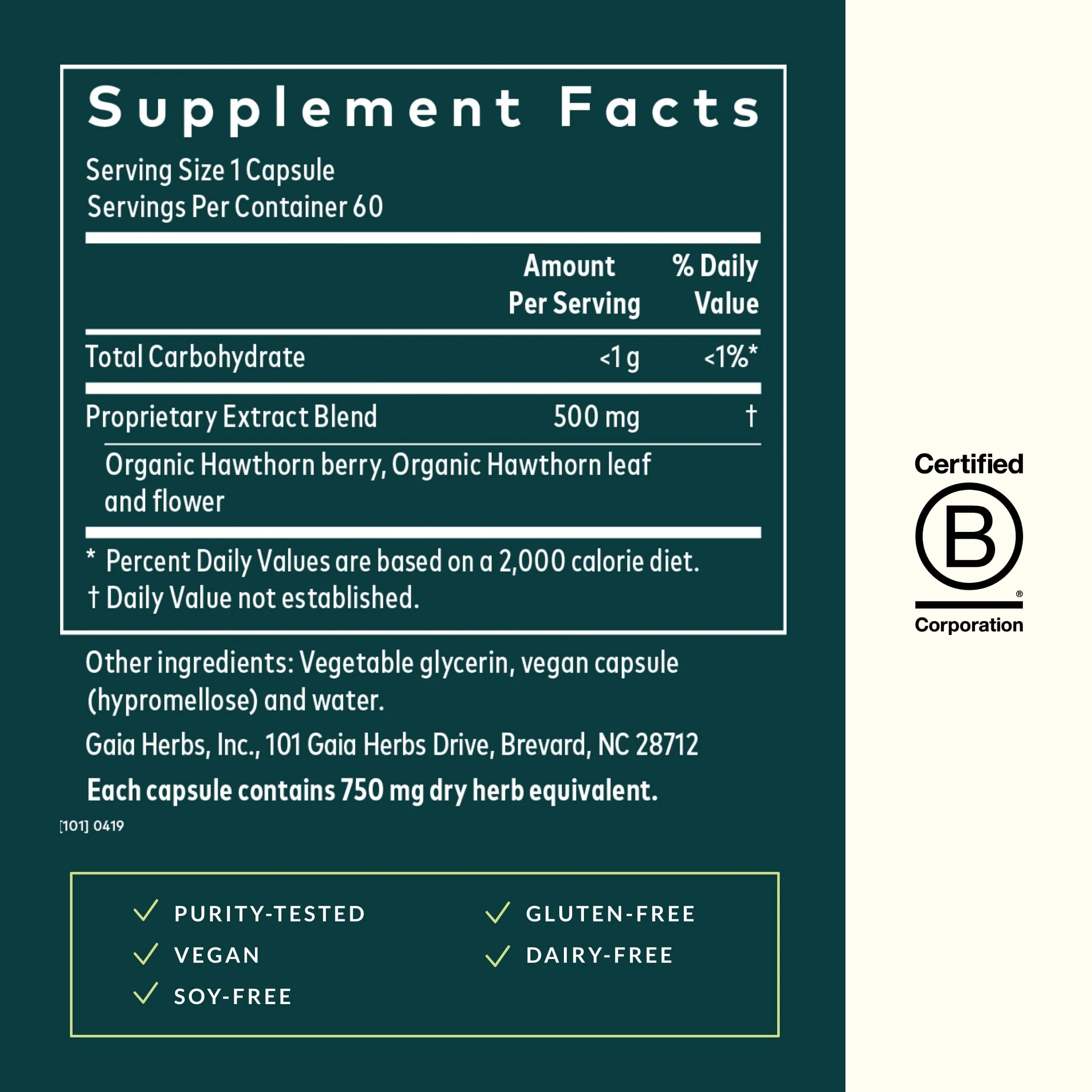 Gaia Herbs Hawthorn Supreme - Heart Health Support, 60 Vegan Liquid Capsules - Image 3