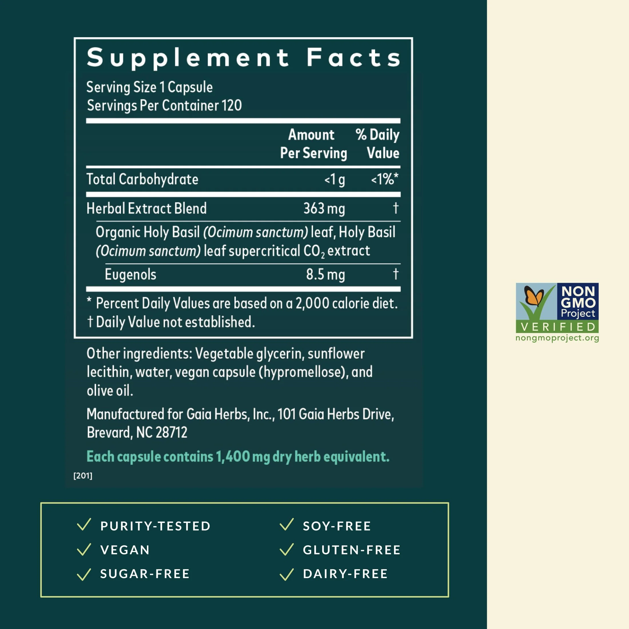 Gaia Herbs Holy Basil Leaf | Adaptogenic Ayurvedic Stress Support | 120 Vegan Liquid Phyto-Caps (60 Servings) - Image 12