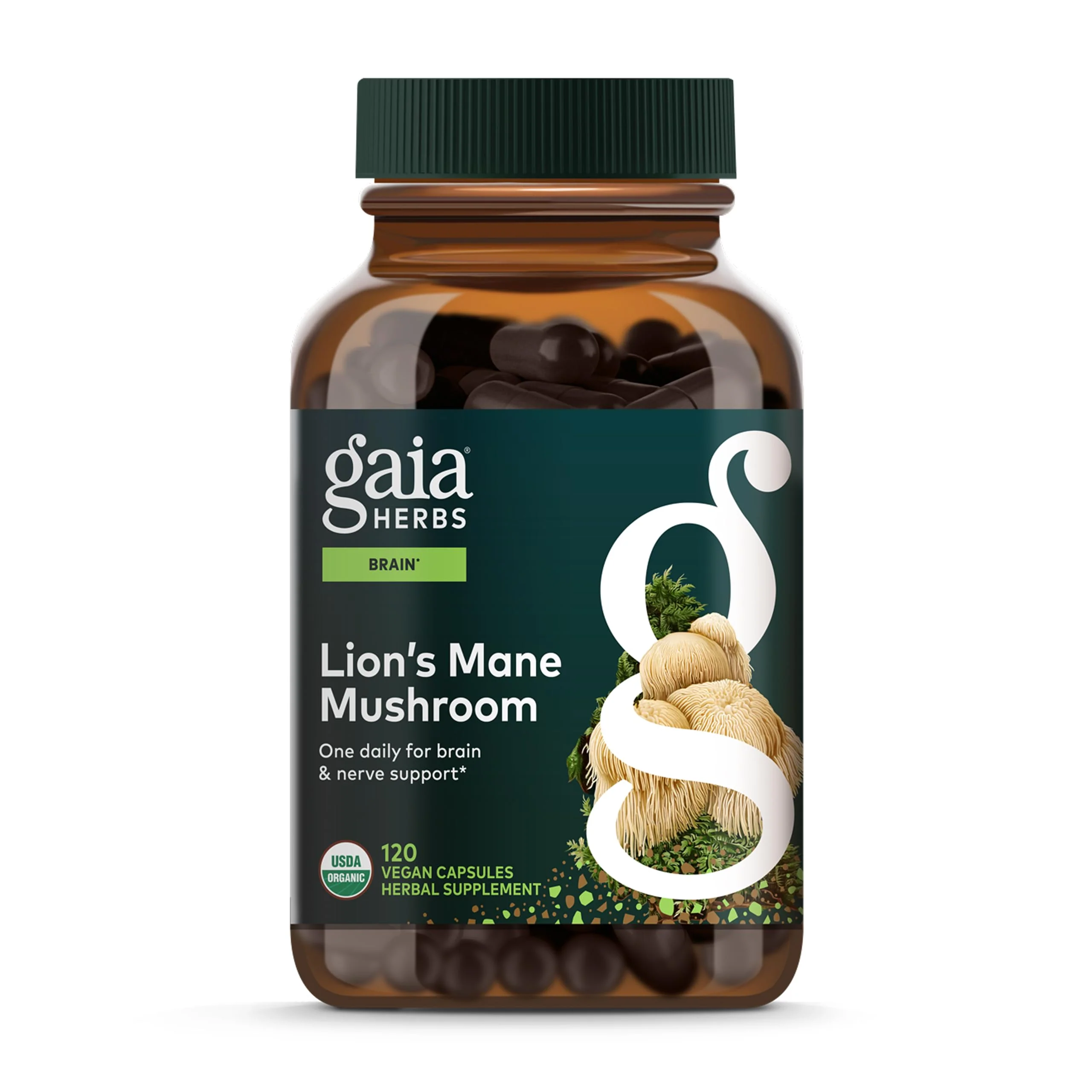 Gaia Herbs Lion's Mane Mushroom – Brain & Nerve Support, 120 Vegan Capsules - Image 10
