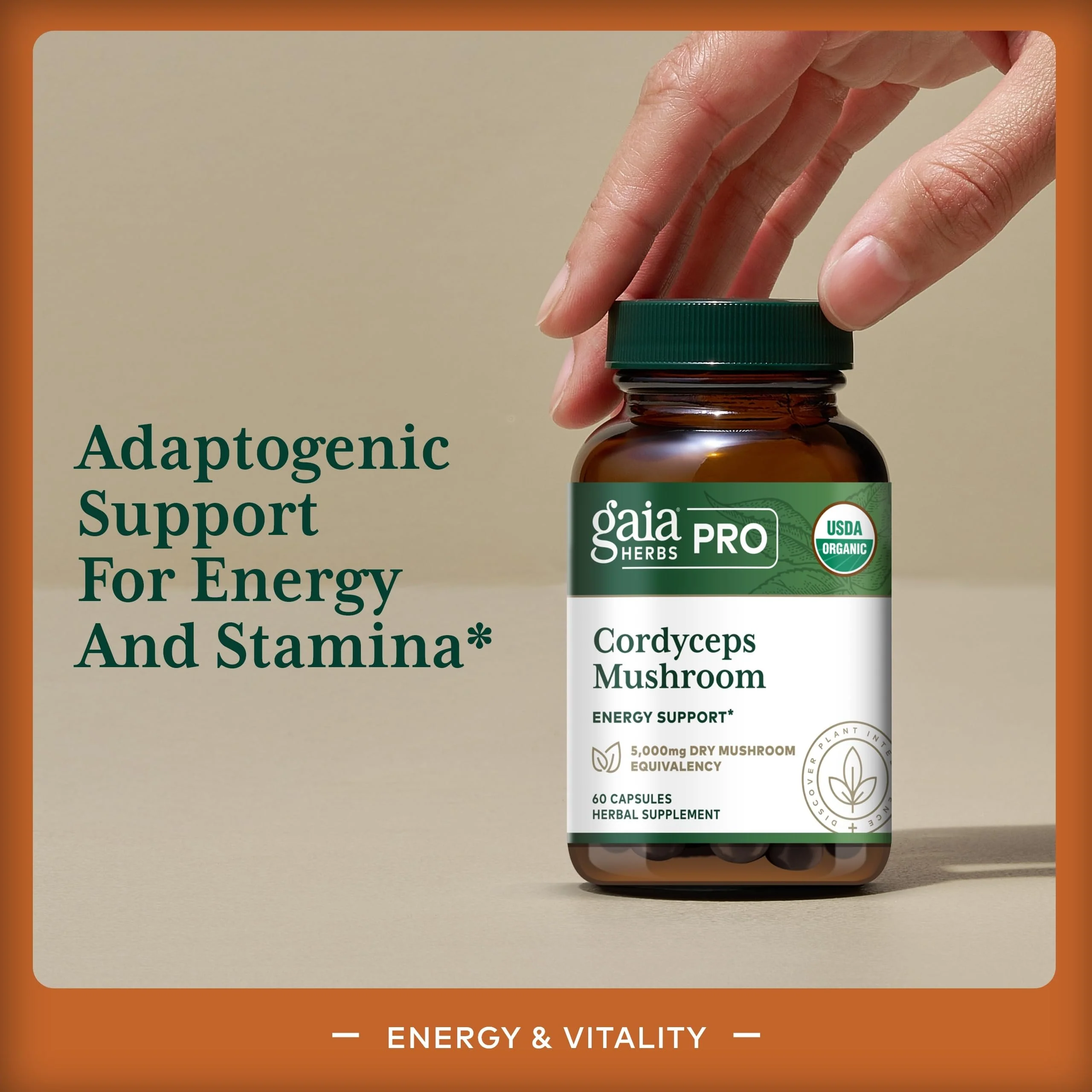 GAIA HERBS PRO Cordyceps Mushroom - 60 Caps | 5,000 mg per 2 Caps | Adaptogenic Energy - Image 3