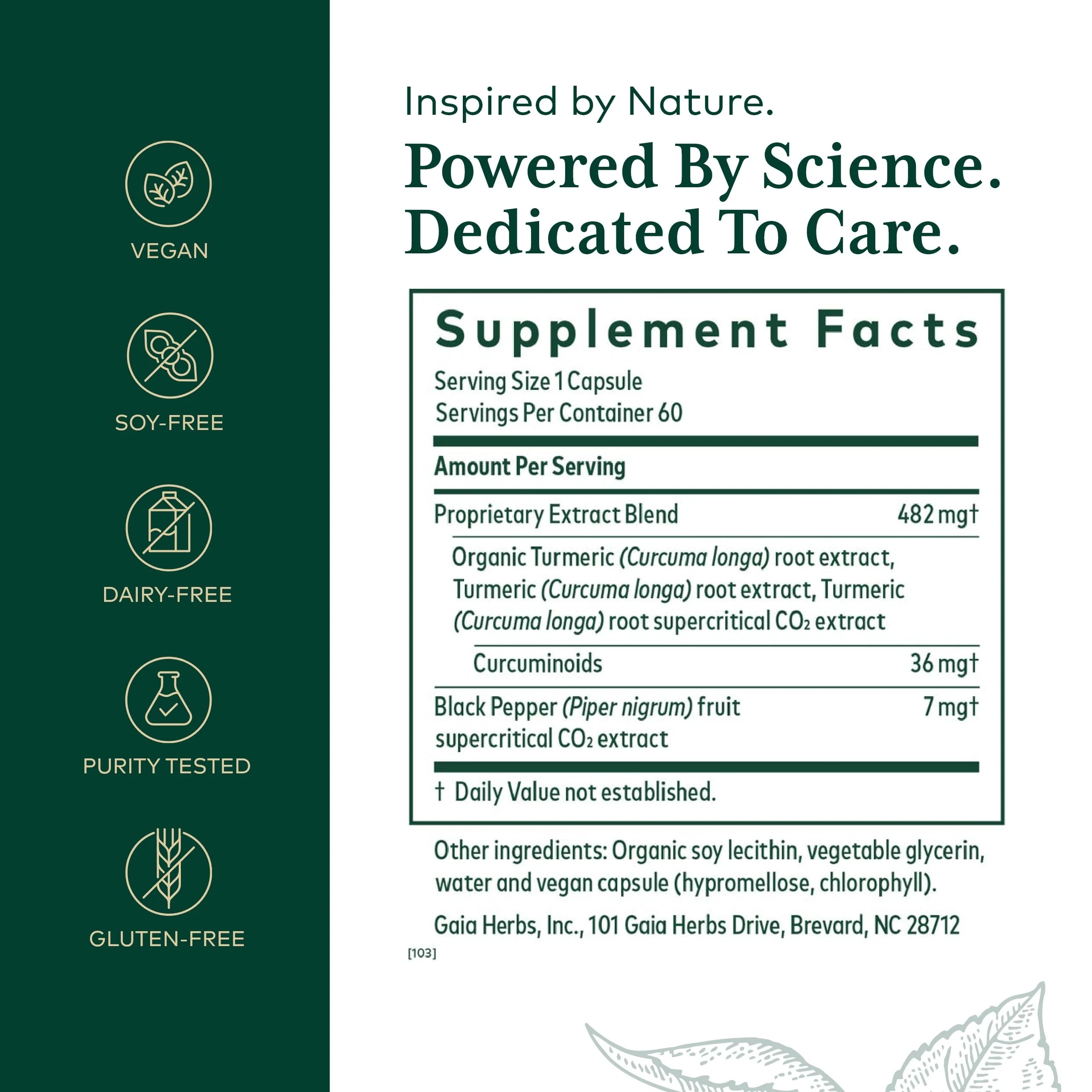 GAIA HERBS PRO Curcuma Supreme – Immune Support, Turmeric + Black Pepper, Organic, 60 Servings - Image 4