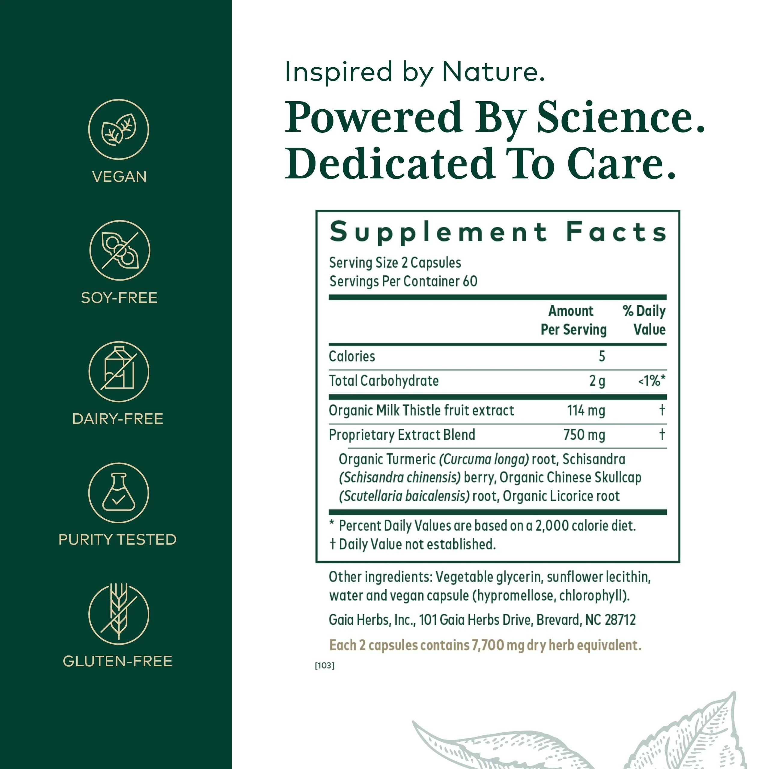 Gaia Herbs Pro Daily Liver Pro – Natural Liver Support with Milk Thistle, Turmeric, Licorice Root | Vegan, Organic & Gluten-Free | 120 Liquid Phyto-Caps (60 Servings) - Image 2