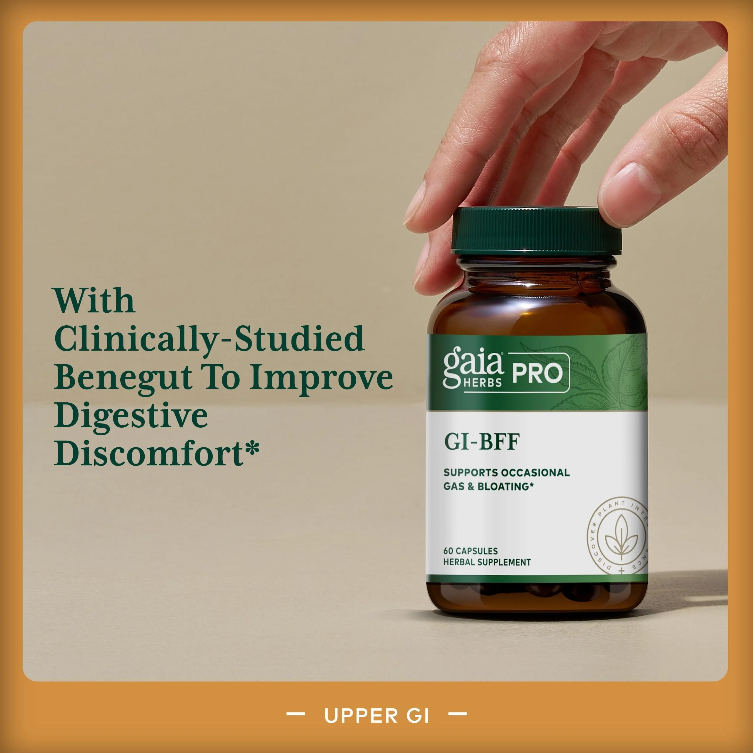 GAIA Herbs PRO GI-BFF Digestive Health | Benegut, Organic Fennel & Cinnamon Bark - 60 Caps - Image 3