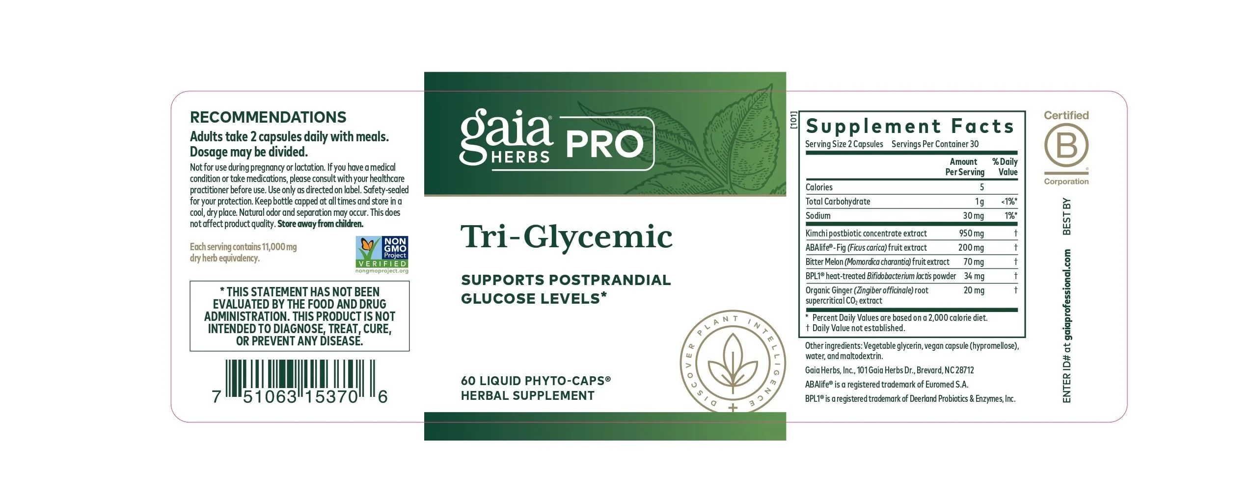 Gaia Herbs PRO Tri-Glycemic – Supports Healthy Metabolism (60 Liquid Phyto-Caps) - Image 6