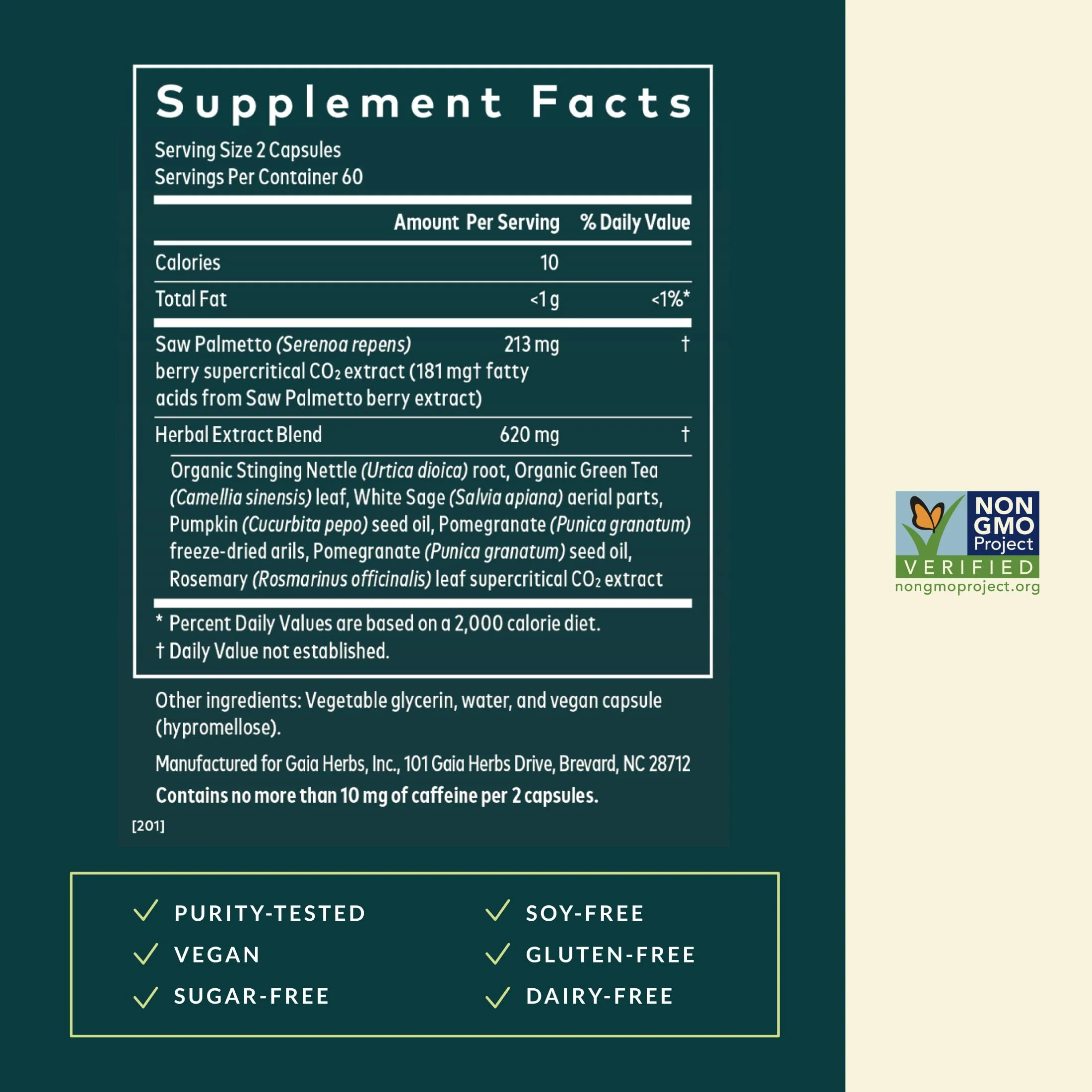 Gaia Herbs Prostate Health - Supports Prostate Function with Saw Palmetto, Green Tea, Nettle Root & White Sage - 120 Vegan Liquid Phyto-Caps (60 Servings) - Image 12