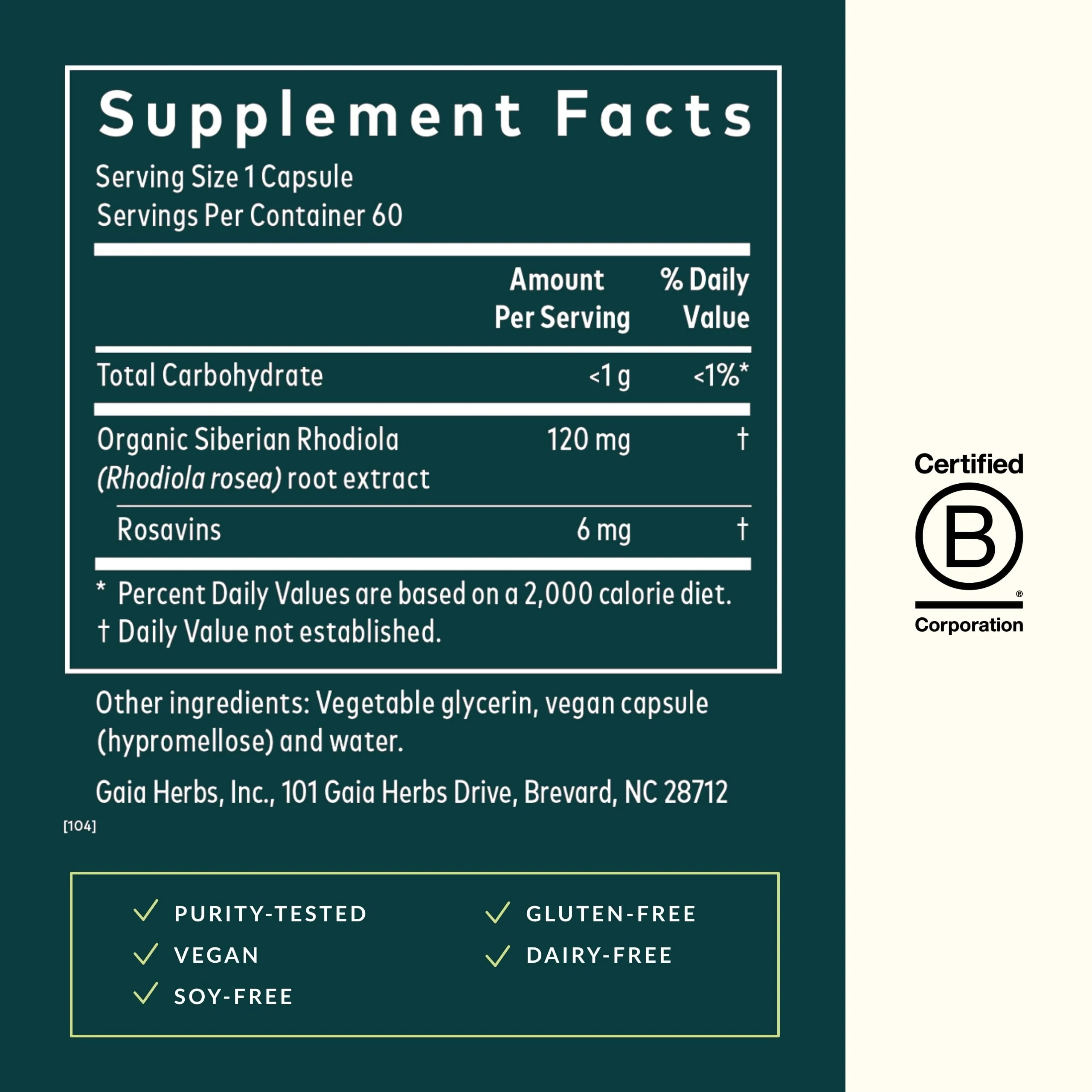 Gaia Herbs Rhodiola Rosea - Stress Support & Endurance | 60 Vegan Liquid Phyto-Capsules - Image 3