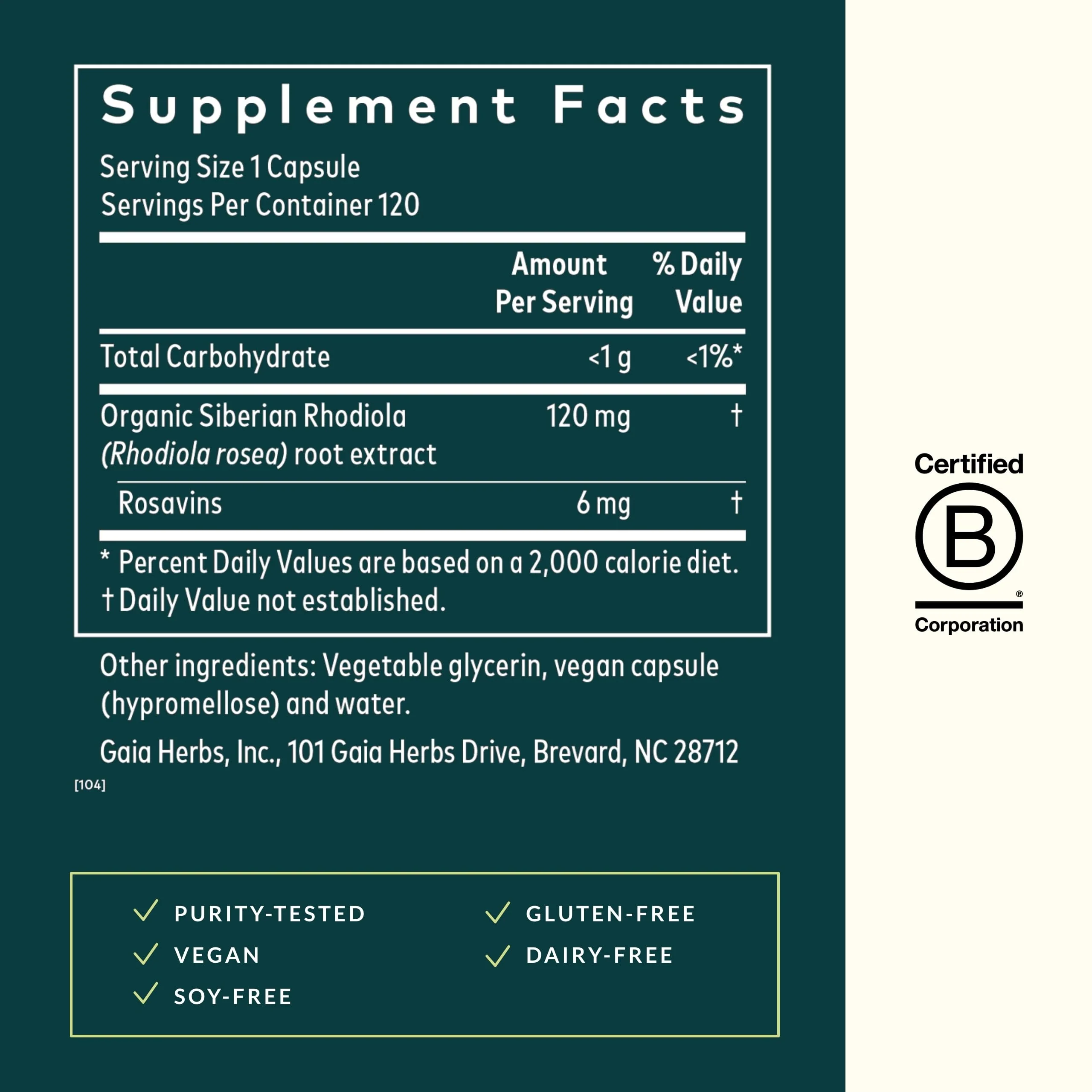 Gaia Herbs Rhodiola Rosea - Stress Support & Endurance - Siberian Root Extract - 120 Vegan Liquid Phyto-Caps (120 Servings) - Image 3