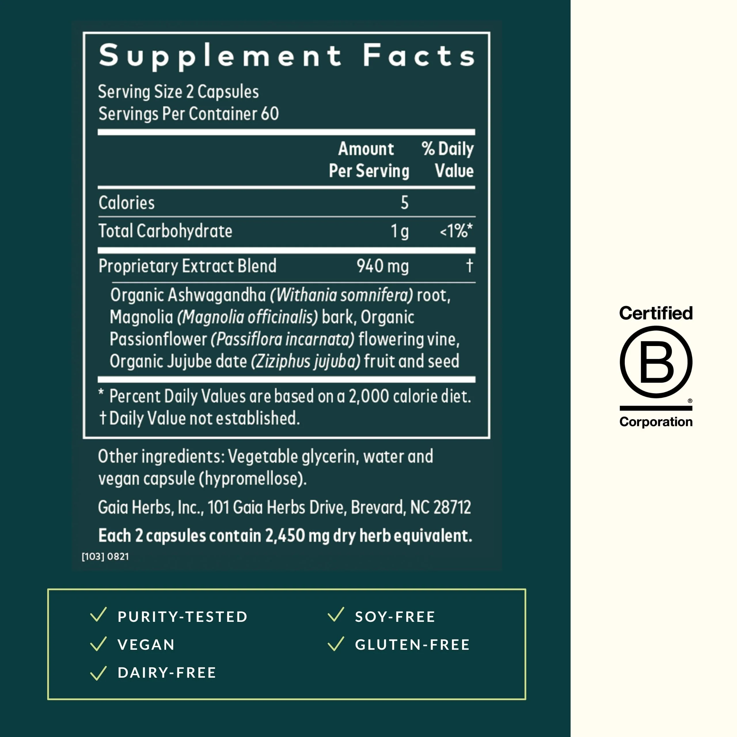 Gaia Herbs SleepThru – Sleep Support with Ashwagandha, Magnolia Bark, Passionflower & Jujube Date | 120 Vegan Liquid Phyto-Caps (60 Servings) - Image 4