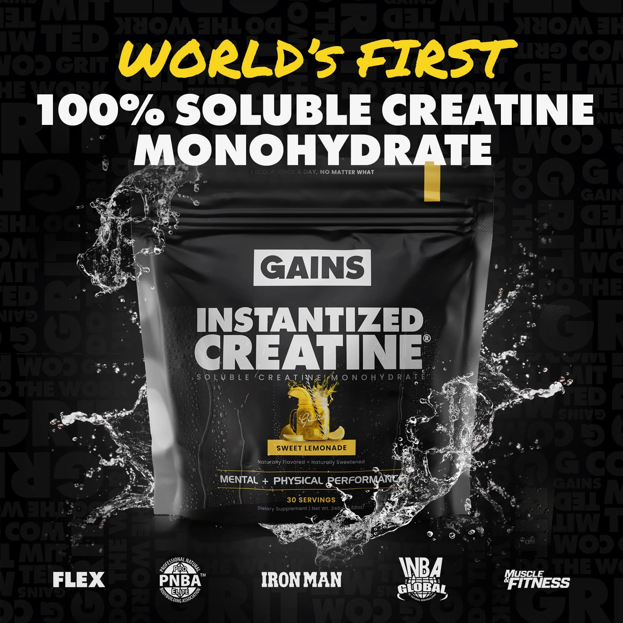 Gains in Bulk Instantized Creatine Monohydrate – Soluble, No Bloat, 30 Servings - Image 2