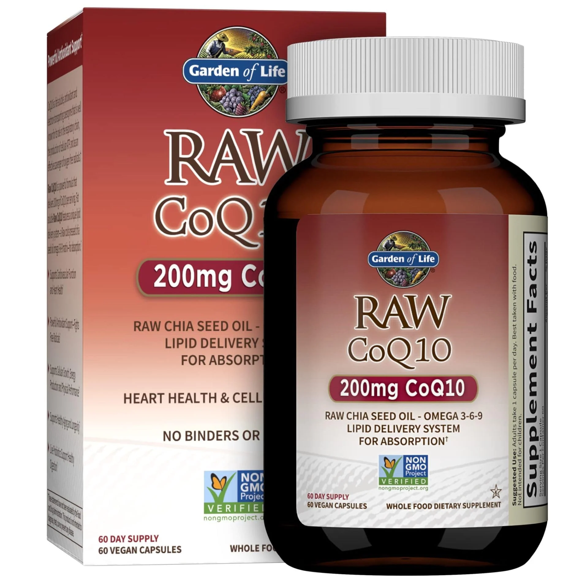Garden of Life CoQ10 200mg – Vegan Omega 3-6-9 with Chia Seed Oil, 60 Veg Capsules - Image 8