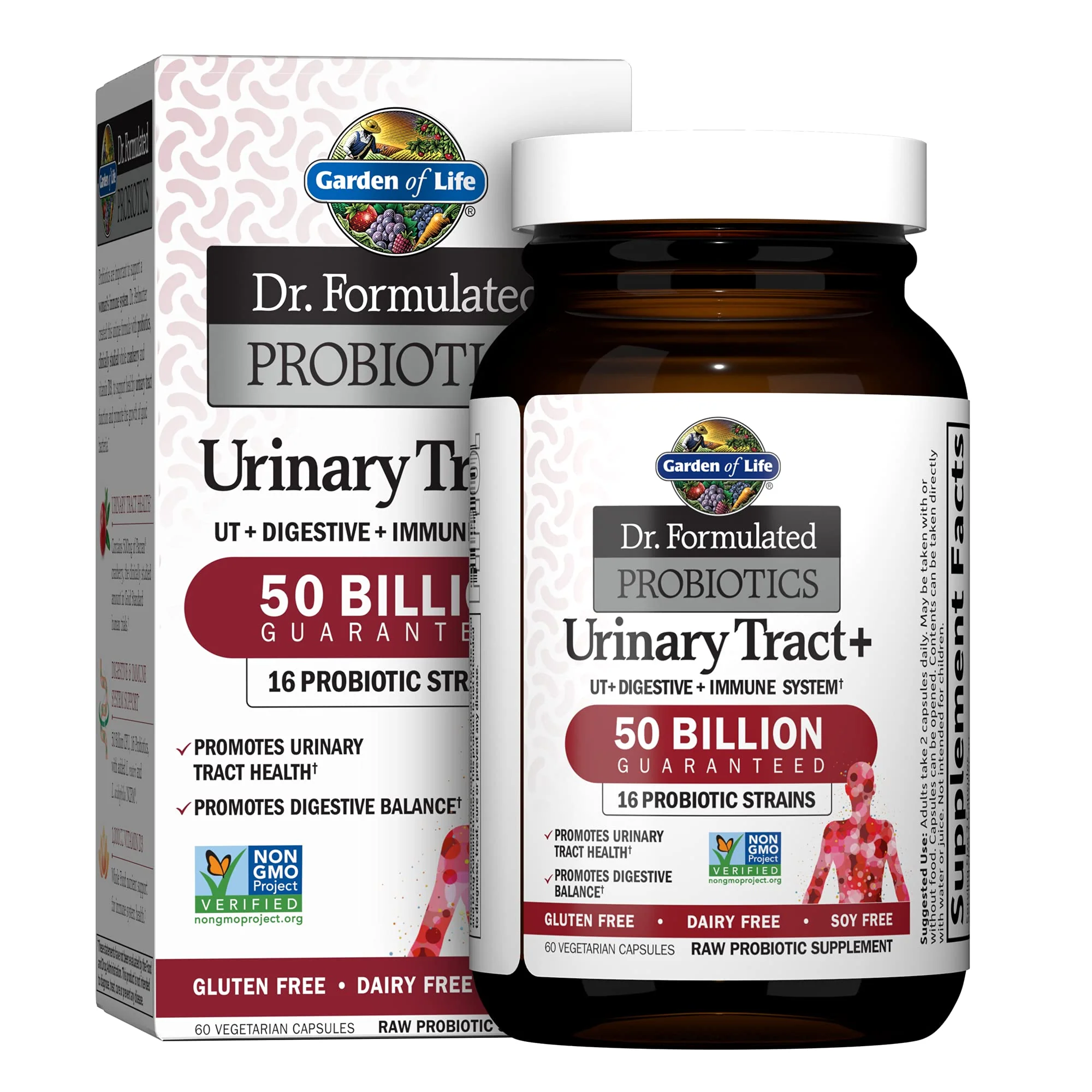 Garden of Life Dr. Formulated Probiotics Urinary Tract+ with Pacran Cranberry - 60 Vegetarian Capsules