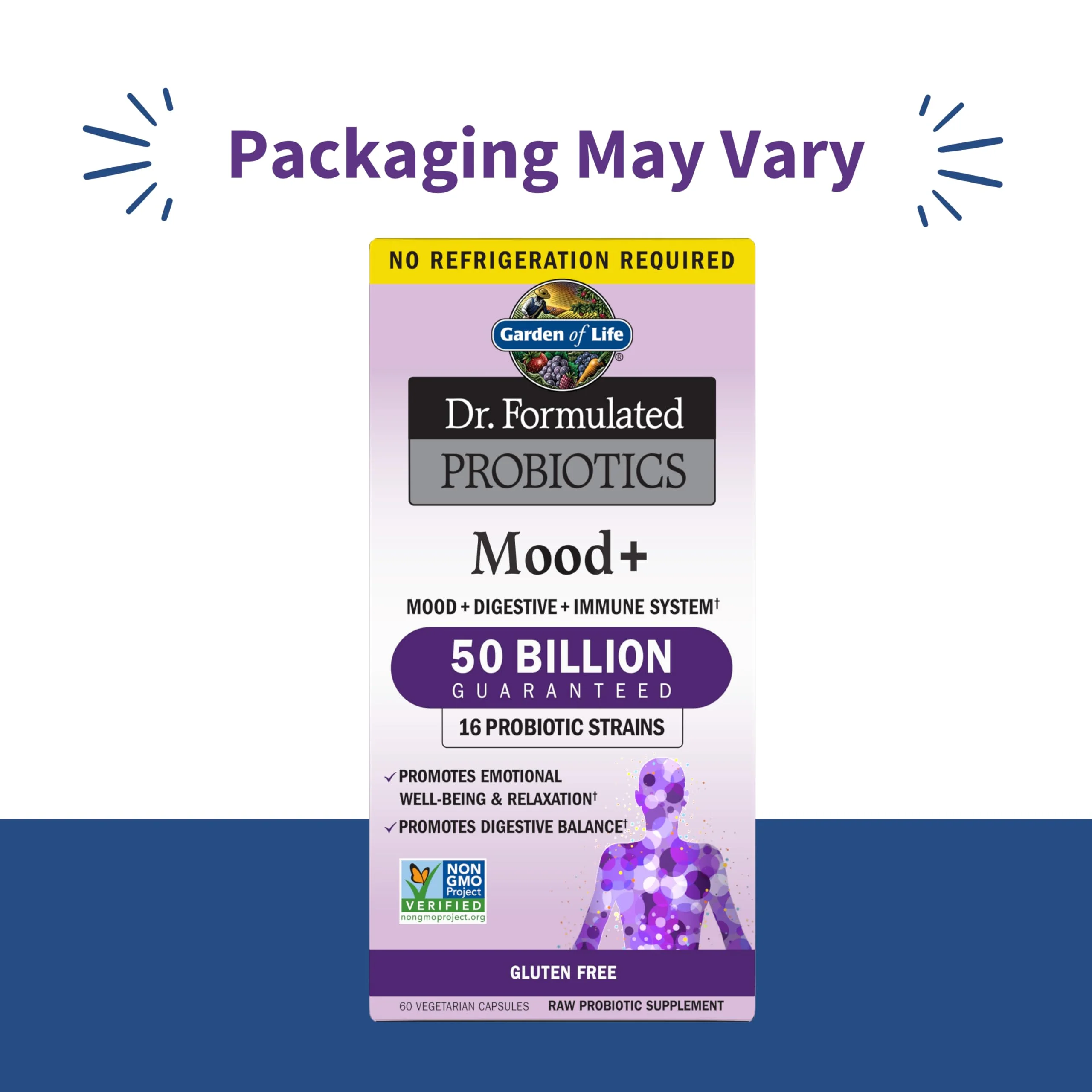 Garden of Life Mood+ Probiotics – Dr Formulated Mood Support with Ashwagandha, 60 Veggie Caps - Image 2