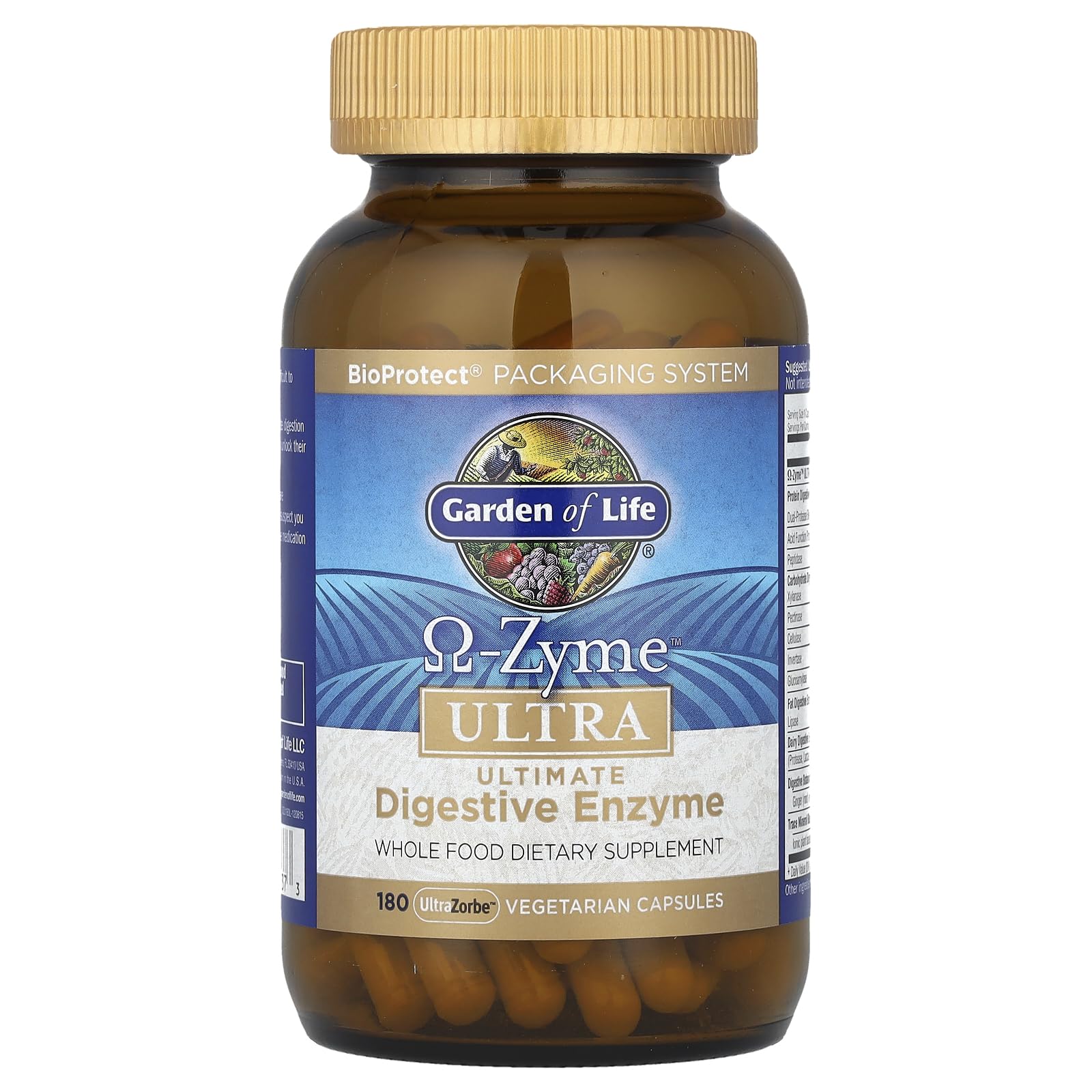 Garden of Life Omega-Zyme ULTRA — 21 Digestive Enzymes, Gluten-Free, Vegetarian, 180 Capsules - Image 3