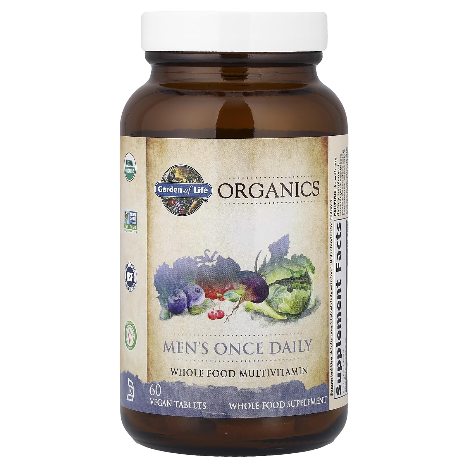 Garden of Life Once Daily Men's Multivitamin – Organic Vegan for Men, Prostate & Heart Support, 60 Tablets - Image 4
