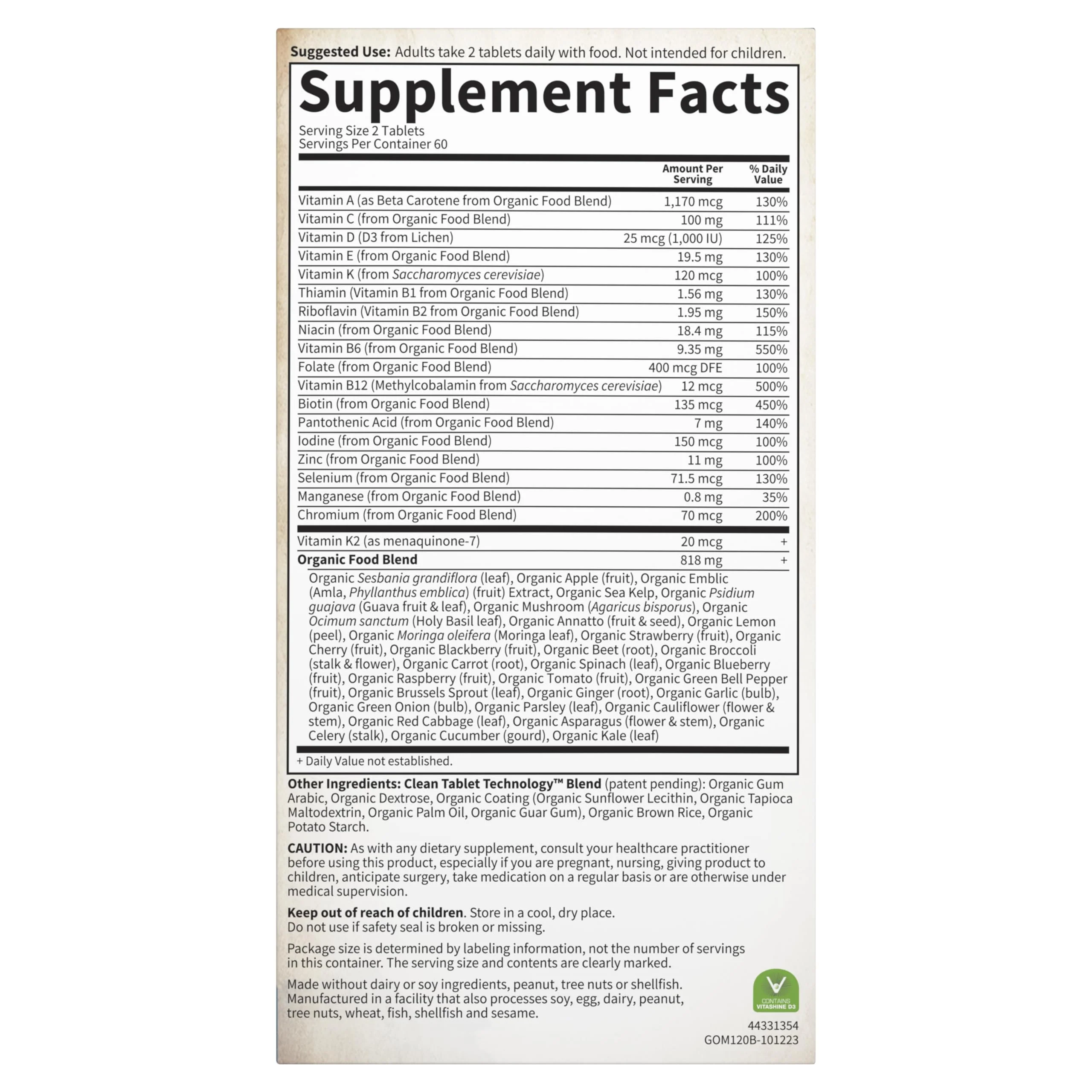 Garden of Life Organics Men's Multi – Certified Organic Vegan Multivitamin, 120 Tablets - Image 9