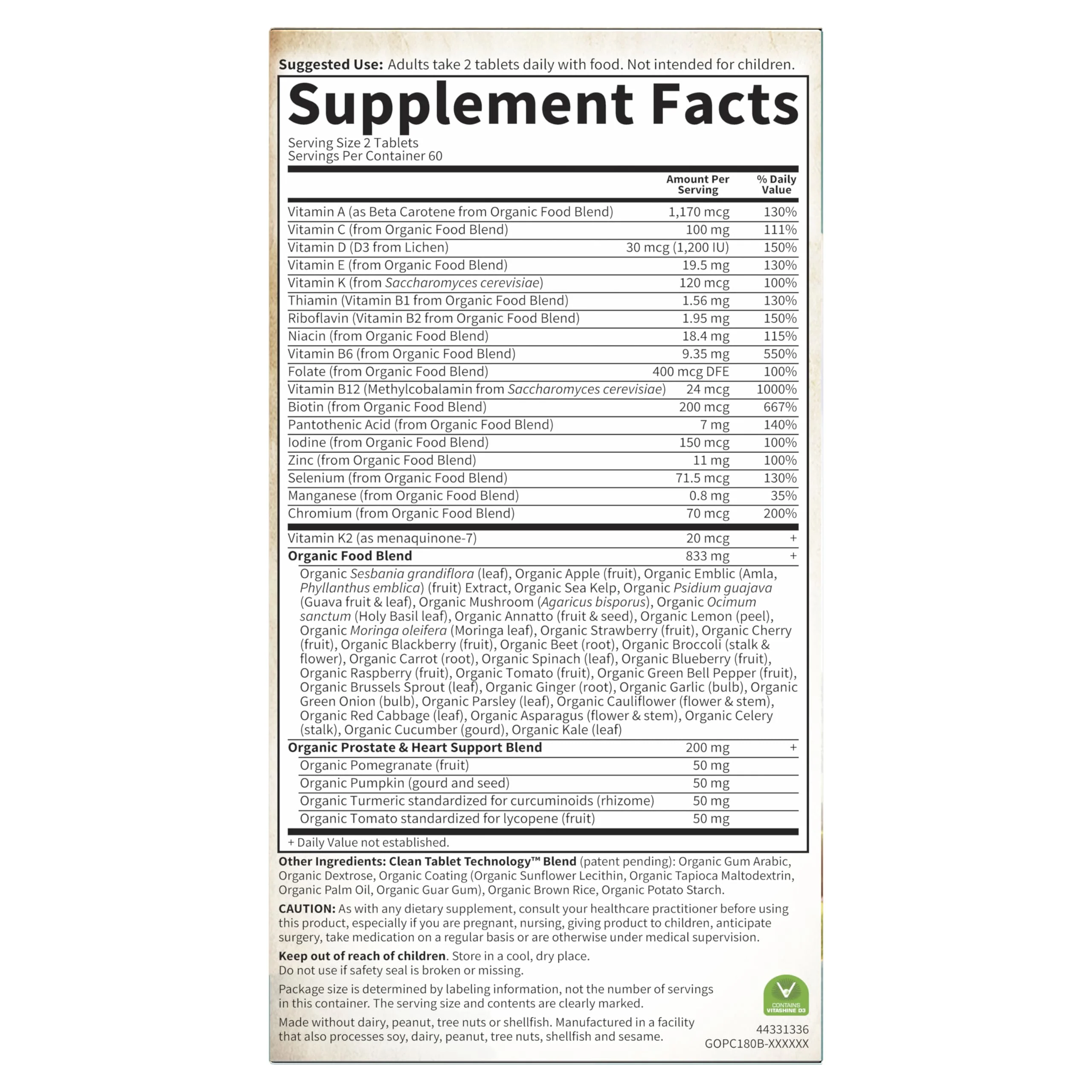 Garden of Life Organics Organics Whole Food Multivitamin for Men 40+ 120 Tablets | Vegan & Certified Organic - Image 10