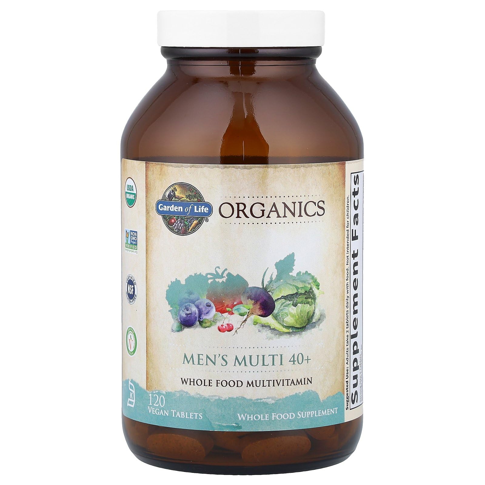 Garden of Life Organics Organics Whole Food Multivitamin for Men 40+ 120 Tablets | Vegan & Certified Organic - Image 4