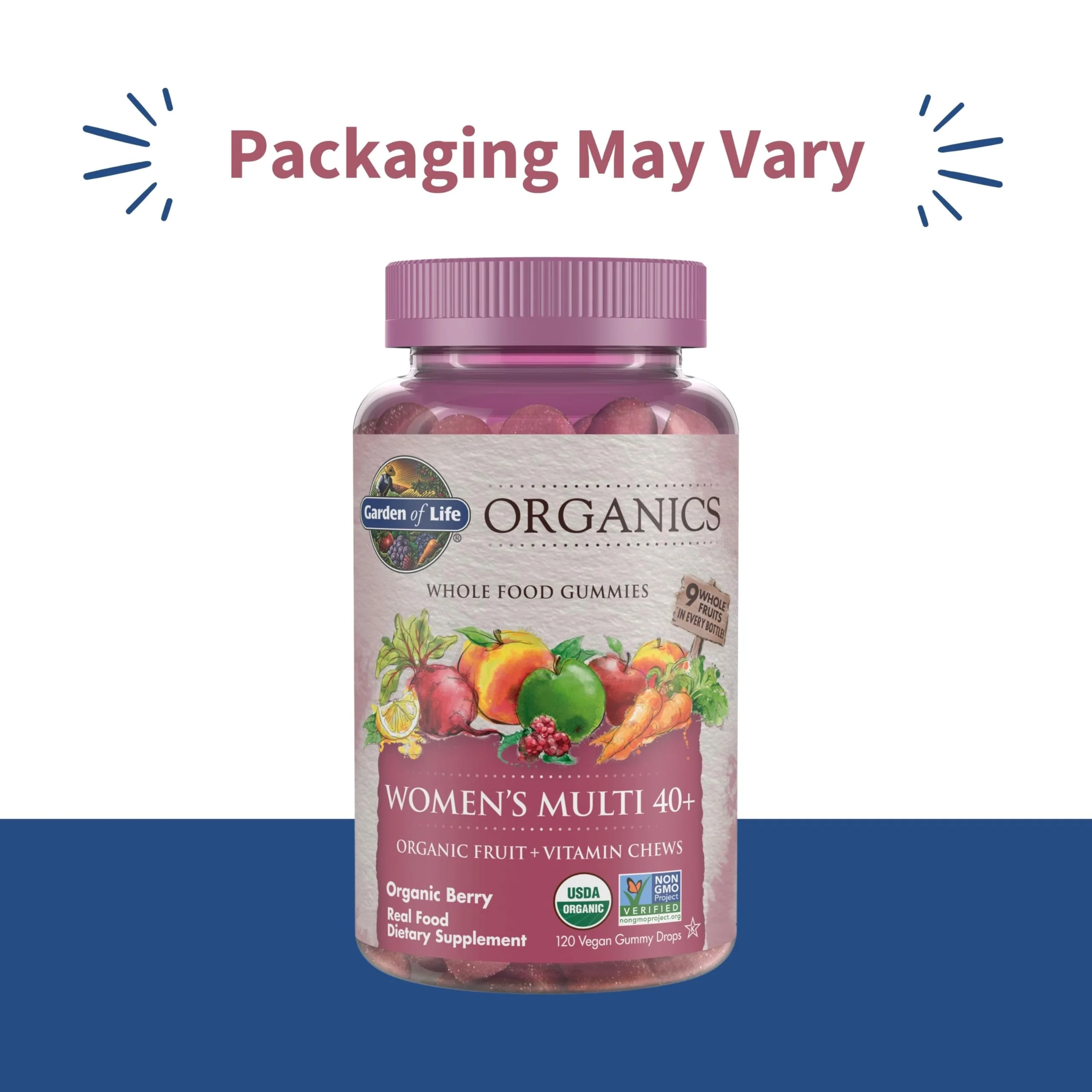 Garden of Life Organics Women 40+ Gummies – Organic Berry | Non-GMO, Vegan | 120 Real Fruit Gummies - Image 2