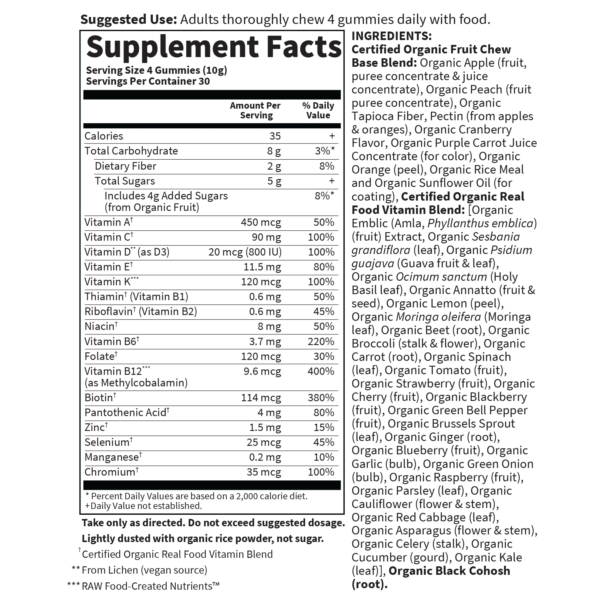 Garden of Life Organics Women 40+ Gummies – Organic Berry | Non-GMO, Vegan | 120 Real Fruit Gummies - Image 6
