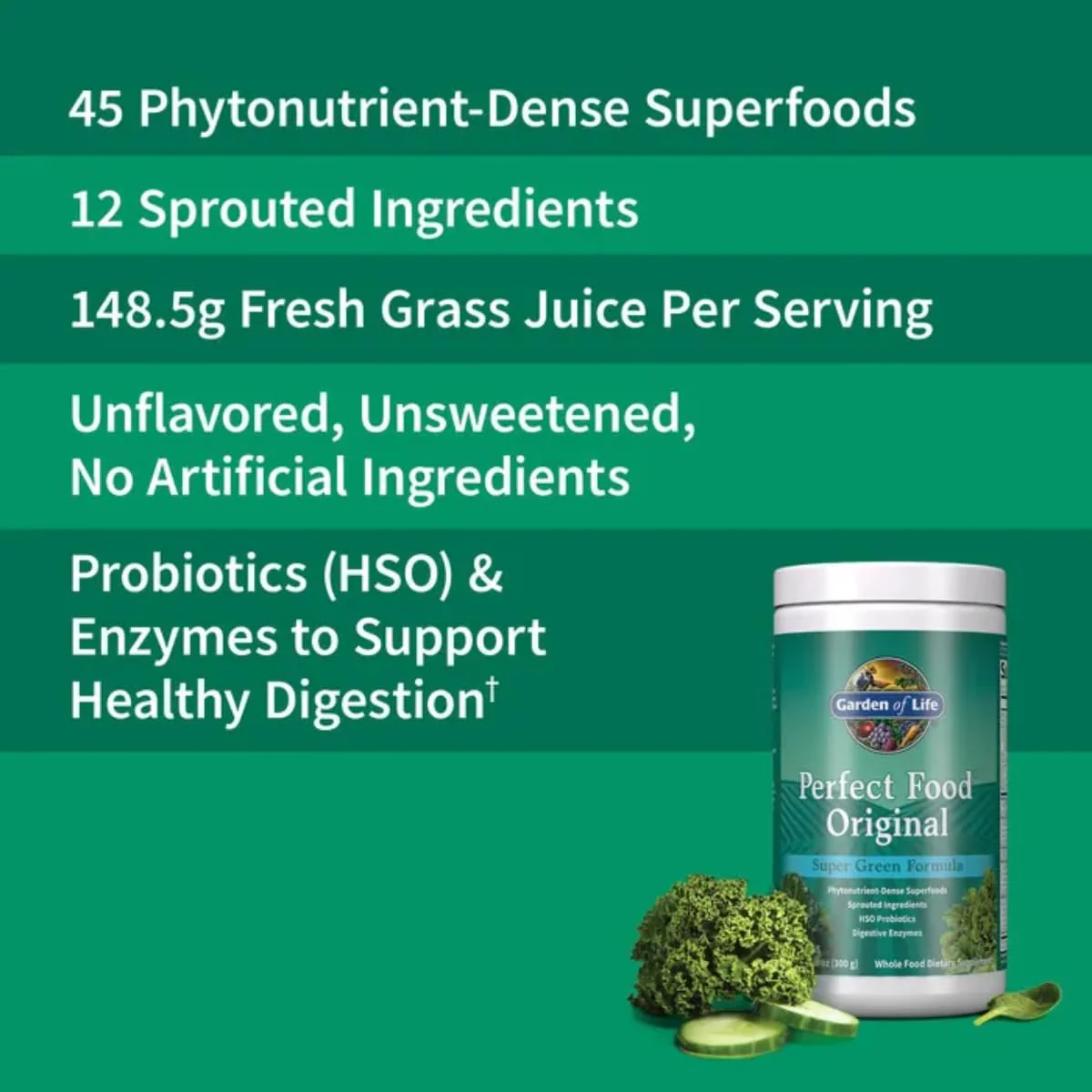 Garden Of Life Perfect Food Powder Super Green - 10.58 oz - Image 14