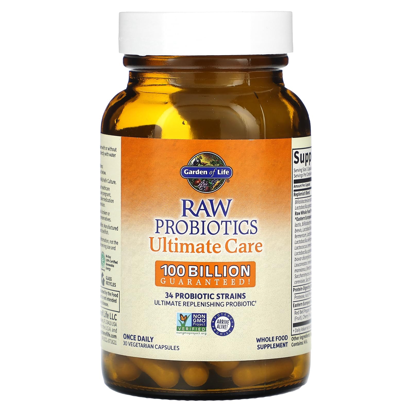 Garden of Life Probiotics Ultimate Care – 100B CFU, 34 Strains, 30 Capsules - Image 13