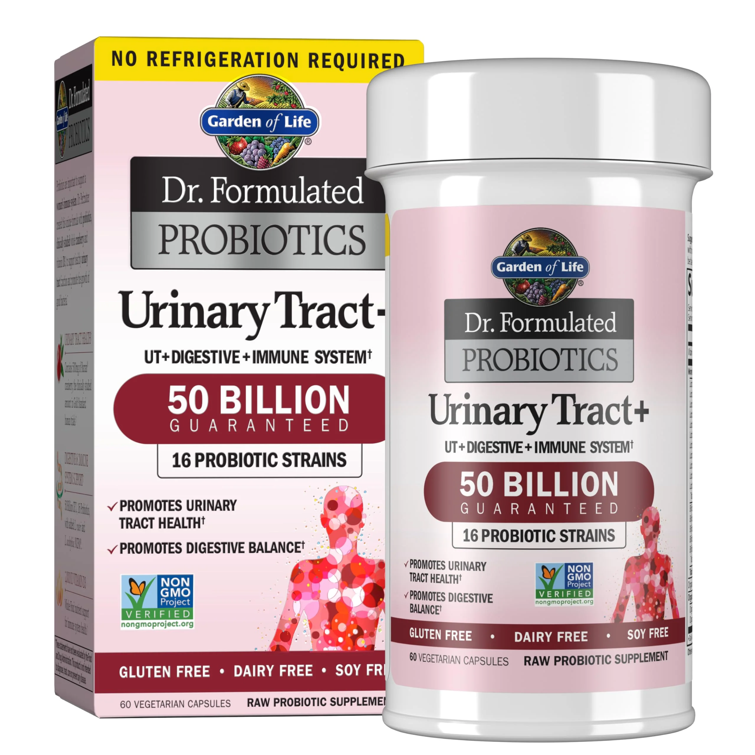 Garden of Life Urinary Tract+ Probiotics – 60 Veg Capsules, Shelf Stable