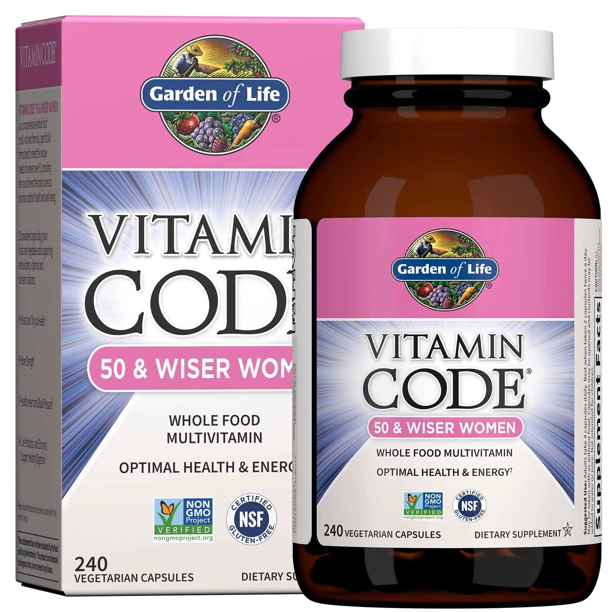 Garden of Life Vitamin Code 50+ Women Multivitamin – Probiotics, Enzymes & Whole-Food Nutrition | 240 Capsules - Image 10