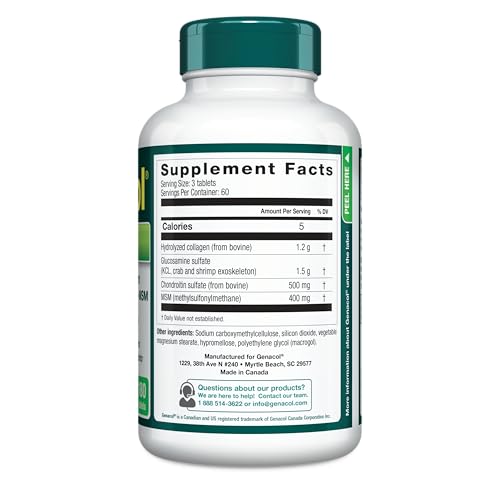 Genacol Optimum: Joint Support Tablets with Glucosamine, Chondroitin, MSM & Ultra-Hydrolyzed Collagen - 180 Count - Image 3