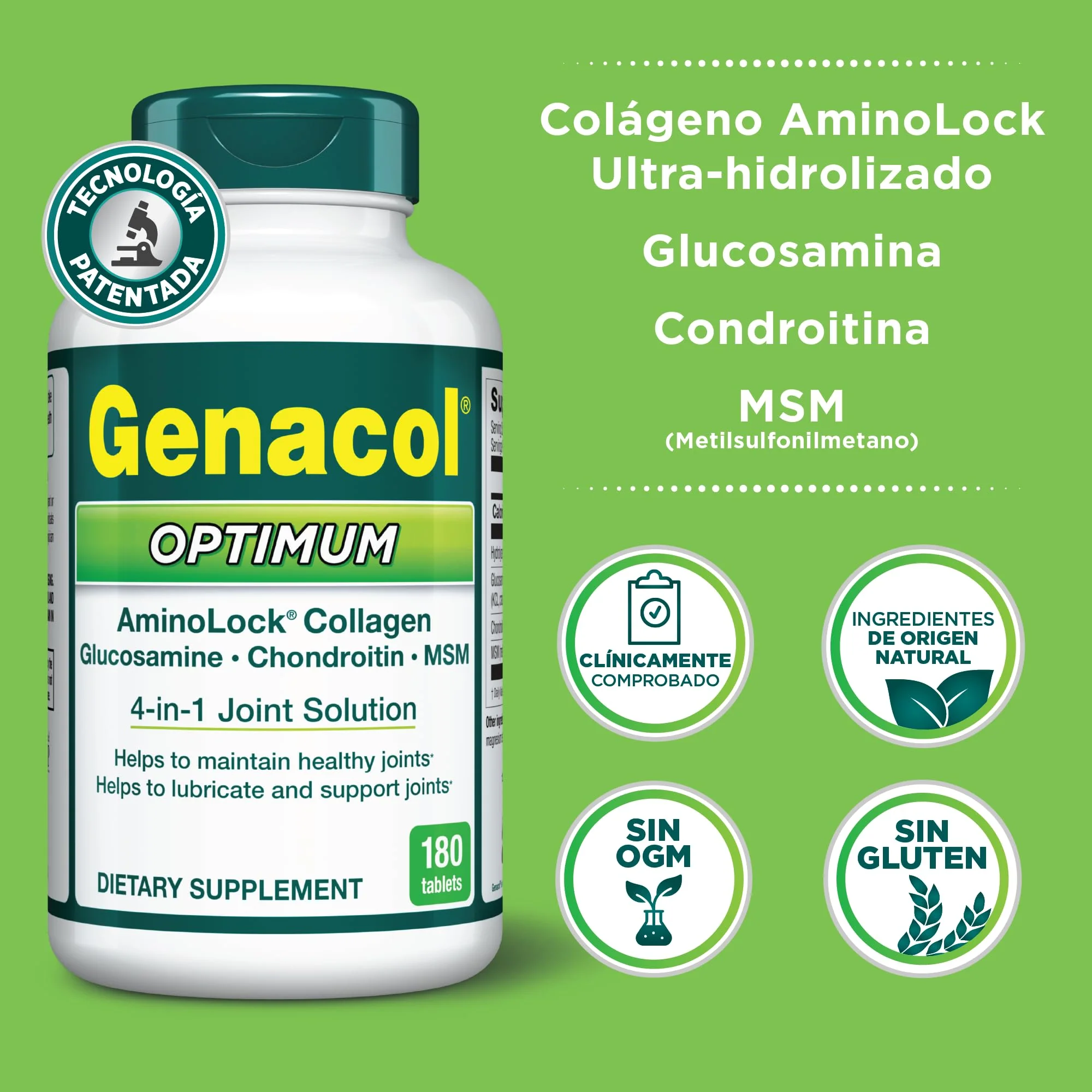 Genacol Optimum: Joint Support Tablets with Glucosamine, Chondroitin, MSM & Ultra-Hydrolyzed Collagen - 180 Count - Image 5