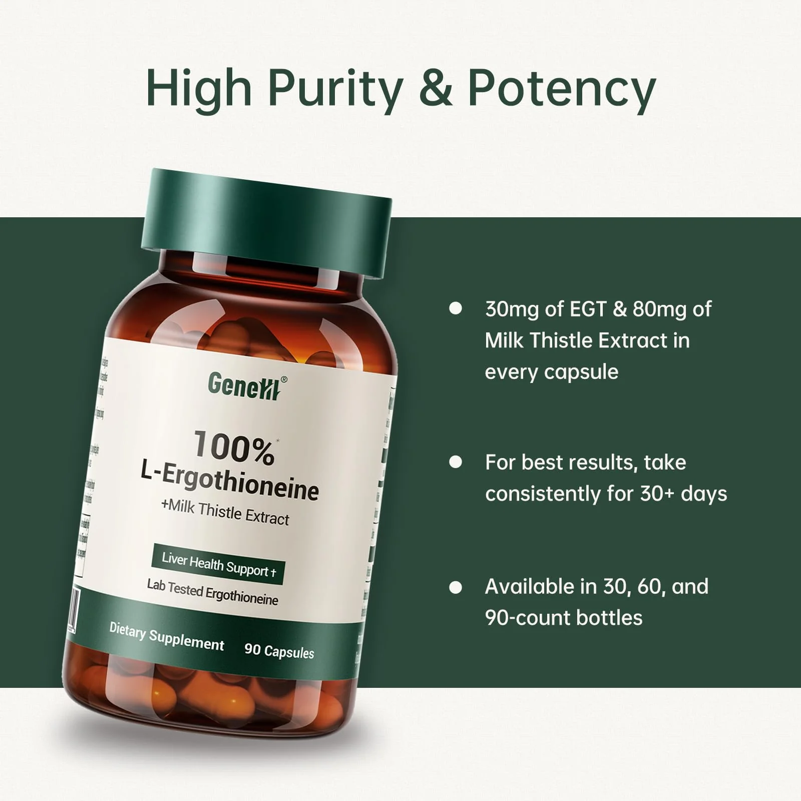 GENEIII Milk Thistle & L-Ergothioneine – Liver & Cellular Health Support | 90 Count - Image 4