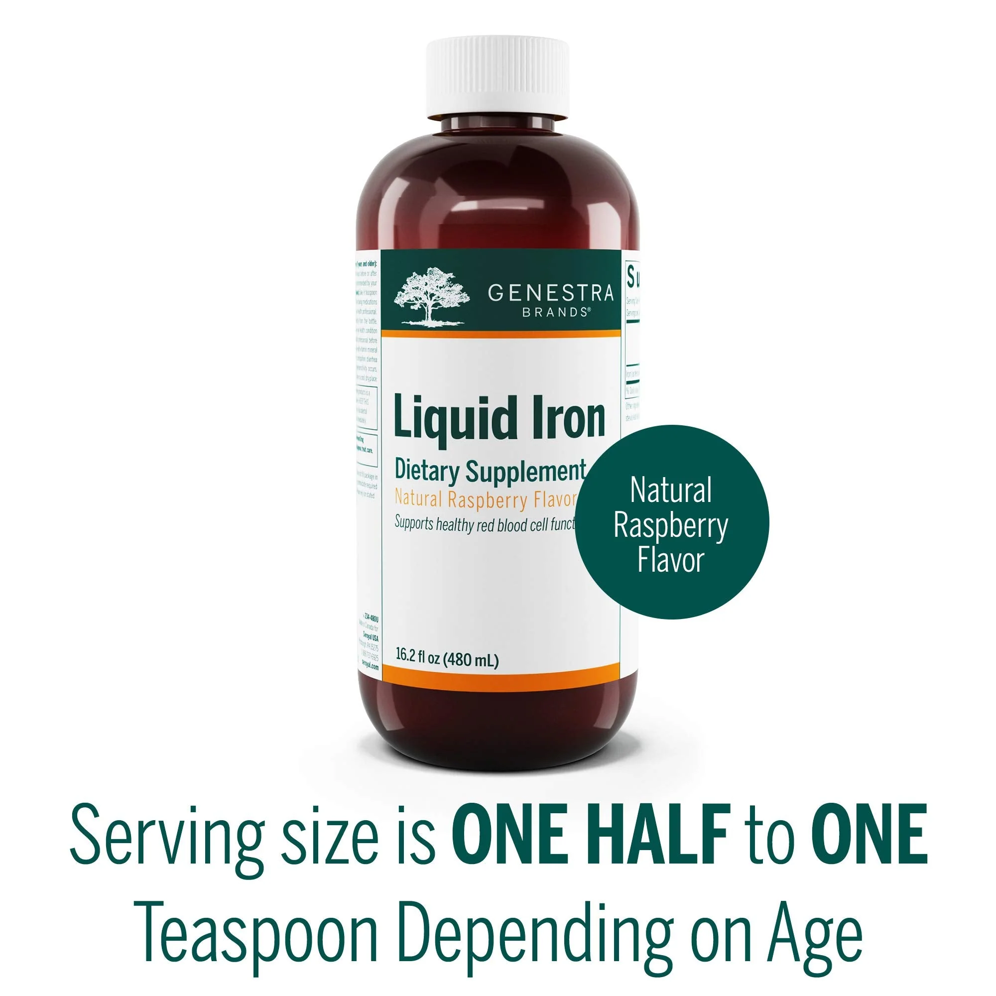 Genestra Brands Liquid Iron – Colloidal Mineral Supplement (Raspberry) 16.2 fl oz - Image 3