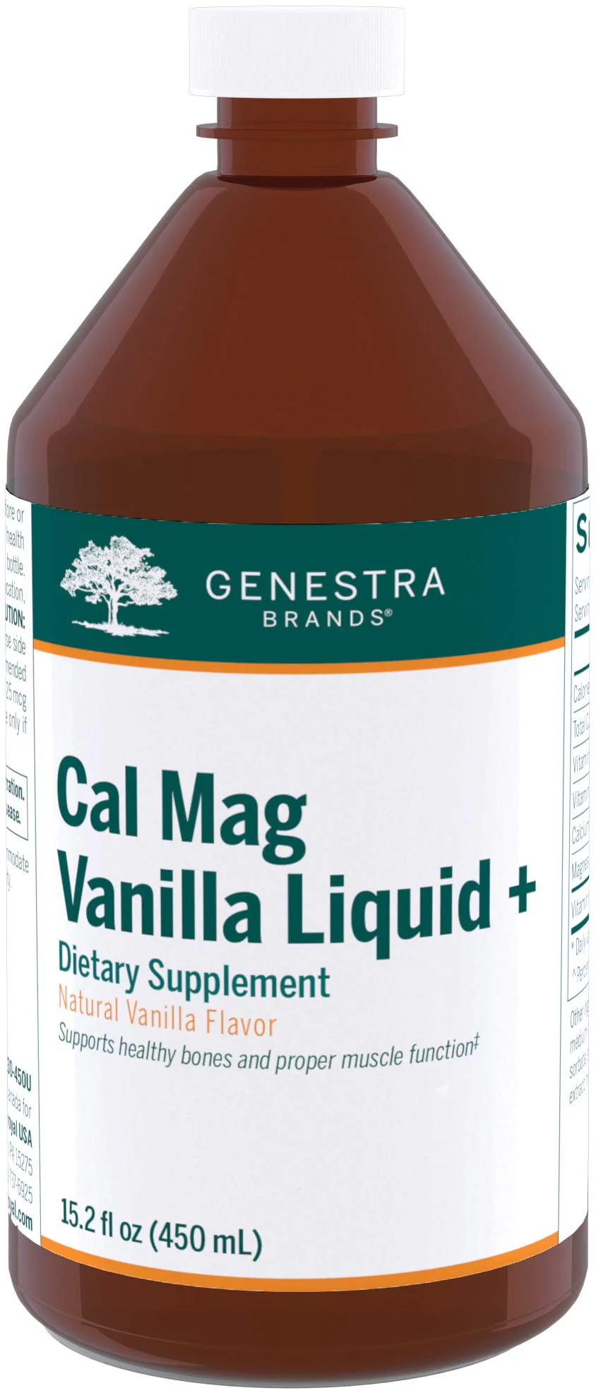 Genestra Cal Mag Vanilla Liquid + – Calcium Magnesium Supplement | 15.2 fl oz