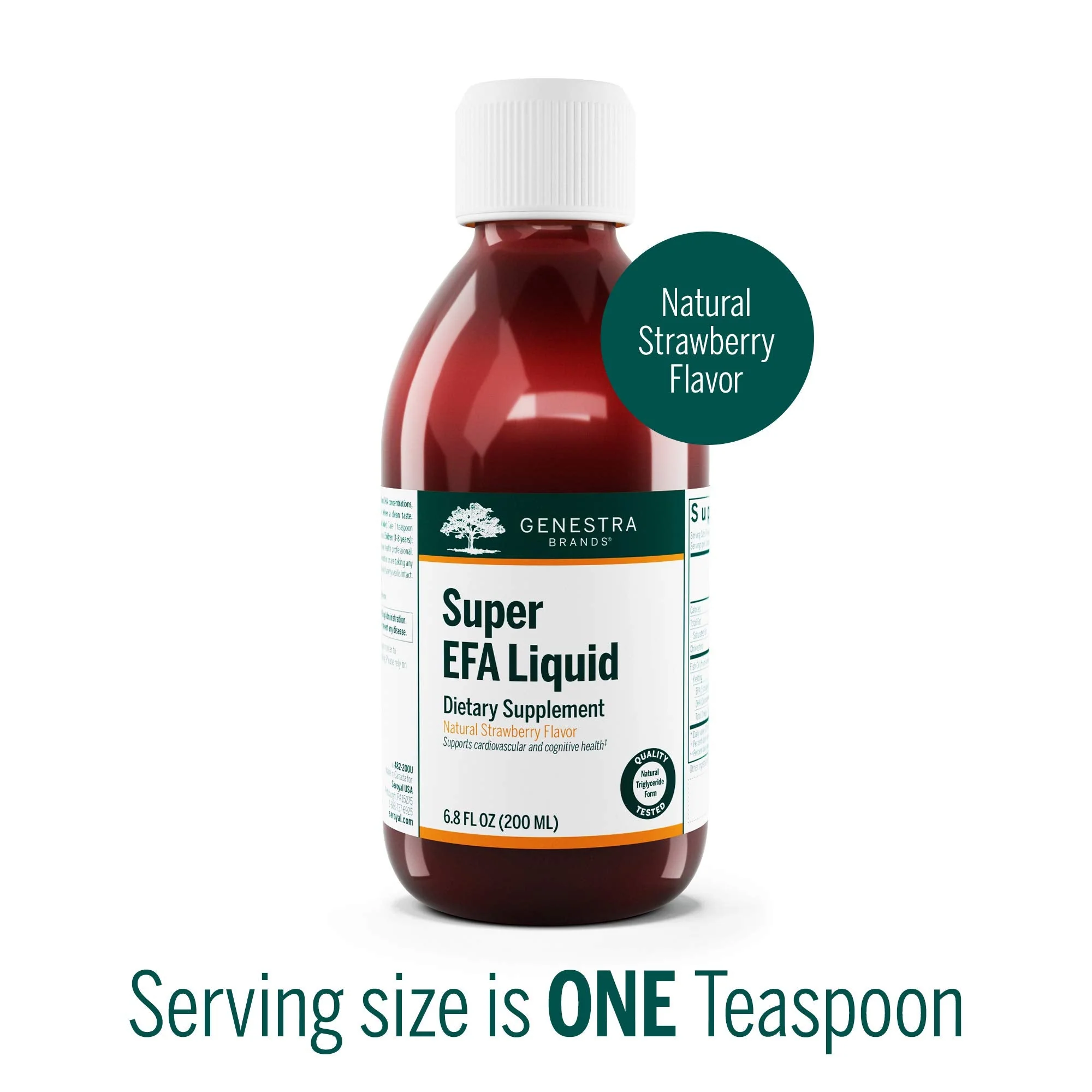 Genestra Super EFA Liquid – EFA Supplement for Heart, Brain, Eyes & Nerves | 6.8 fl oz | Natural Strawberry Flavor - Image 3
