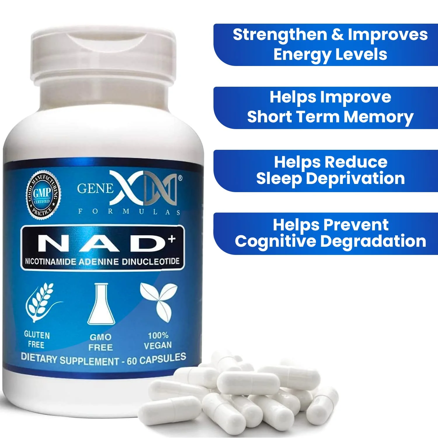 Genex Formulas NAD+ 250mg – 60 Capsules | Actual NAD+ (Not a Precursor) – Vegan, Gluten Free - Image 13
