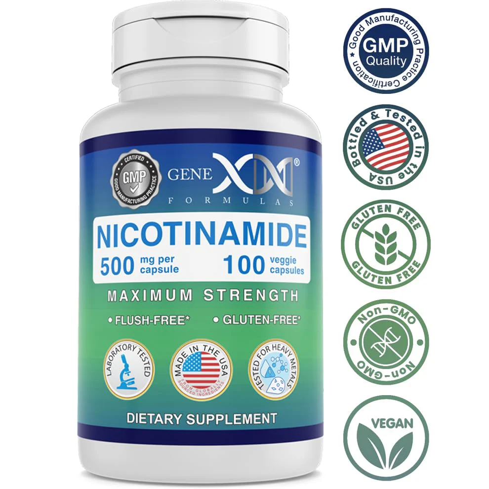 Genex Formulas Nicotinamide 500mg (3-Pack) | Flush-Free Niacinamide for Skin Health & Energy - Image 4