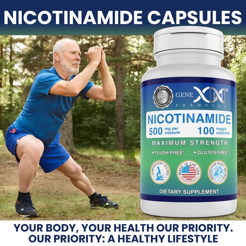 Genex Formulas Nicotinamide 500mg (3-Pack) | Flush-Free Niacinamide for Skin Health & Energy - Image 6