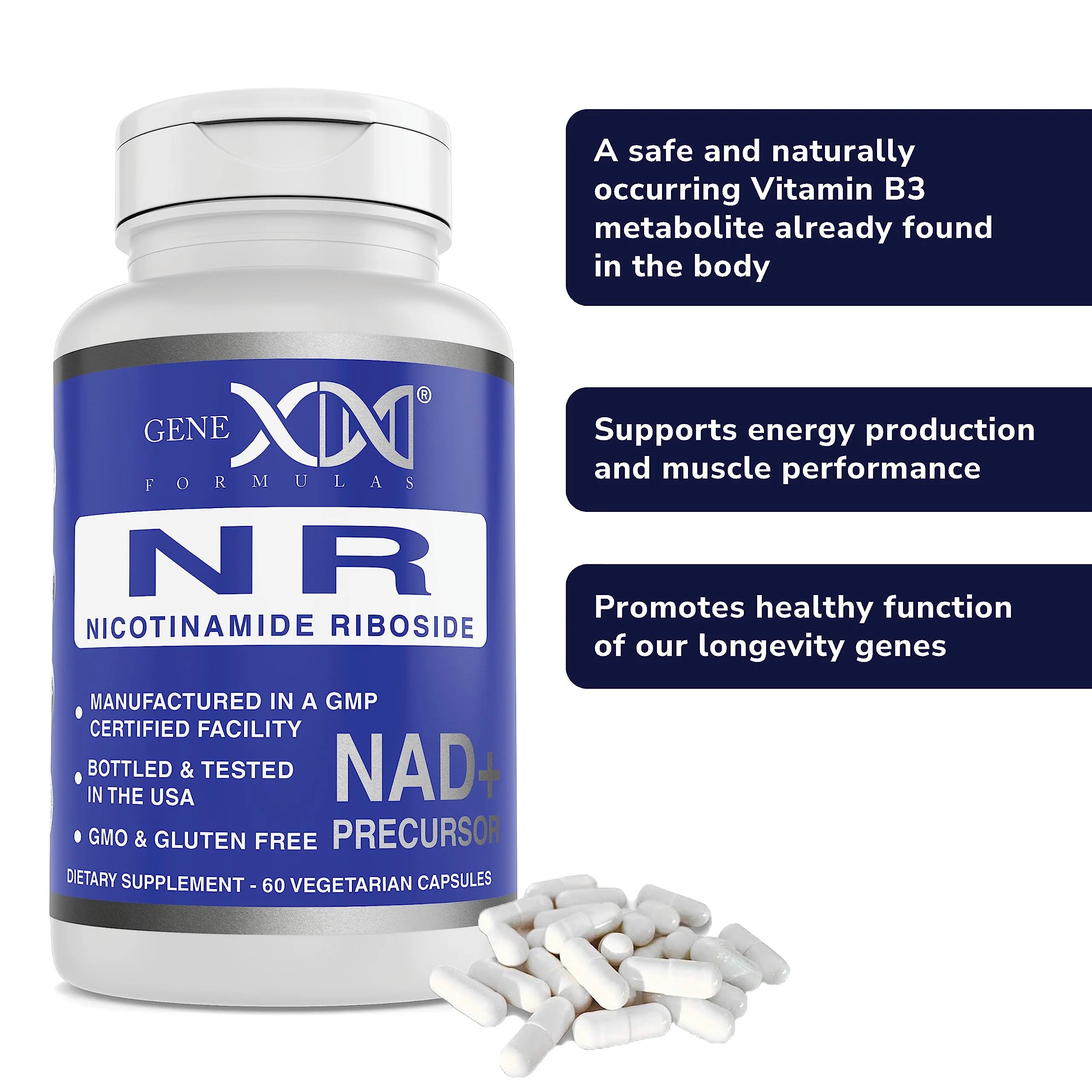 Genex Formulas NR Nicotinamide Riboside 300mg (3 Pack) NAD+ Precursor for Healthy Aging - GMP-Certified, Non-GMO, Gluten-Free, Vegetarian - Image 5