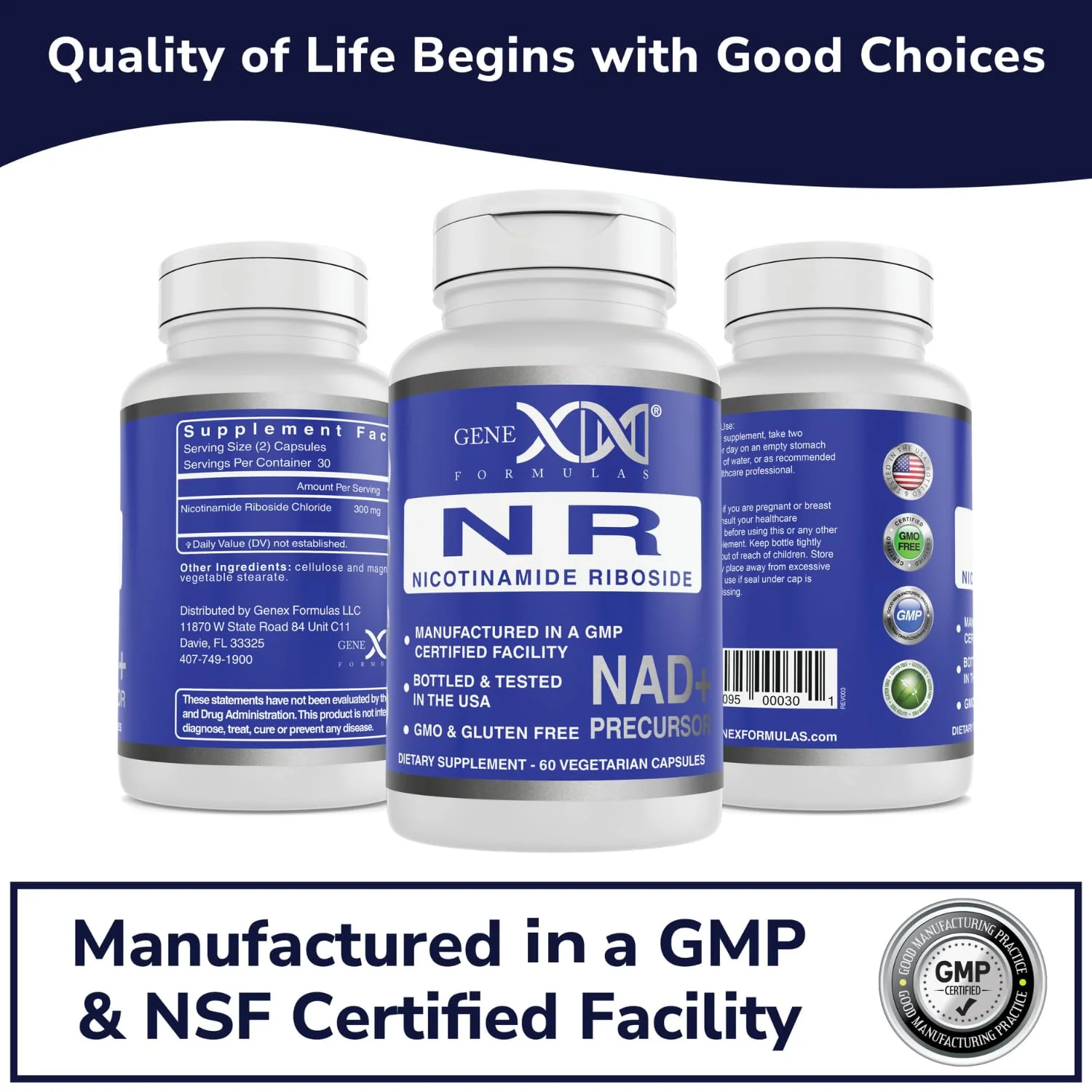 Genex Formulas NR Nicotinamide Riboside 300mg (3 Pack) NAD+ Precursor for Healthy Aging - GMP-Certified, Non-GMO, Gluten-Free, Vegetarian - Image 7