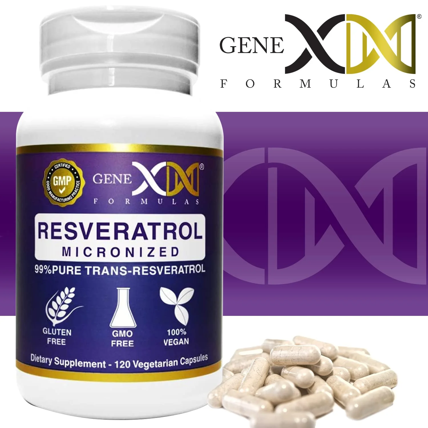 Genex Formulas Trans Resveratrol 1000mg – 120ct (4x250mg) Micronized with Bioperine | GMP & NSF Certified - Image 8