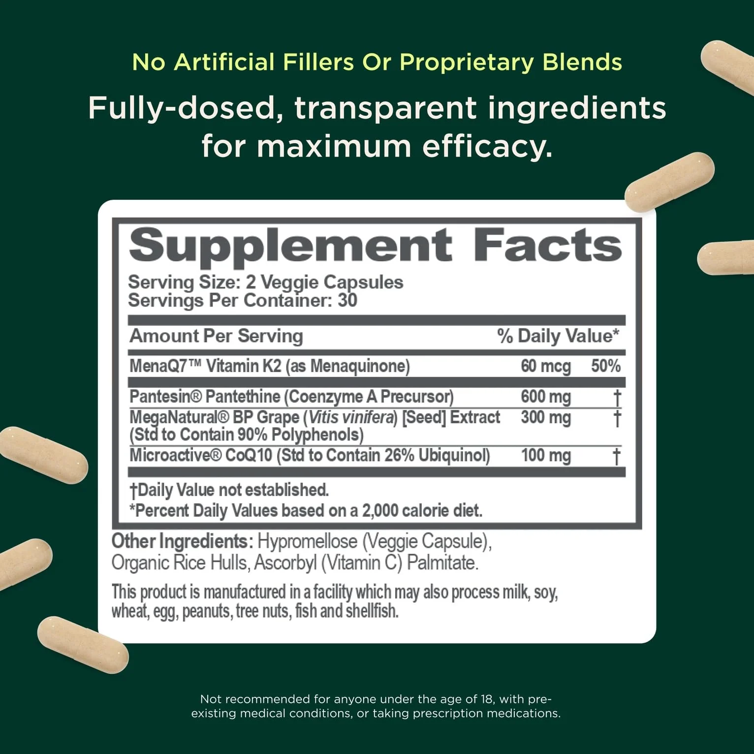Genius Heart - Daily Heart Support Supplement | Vegan, Non-GMO, Gluten-Free | 60 Veggie Pills - Image 4