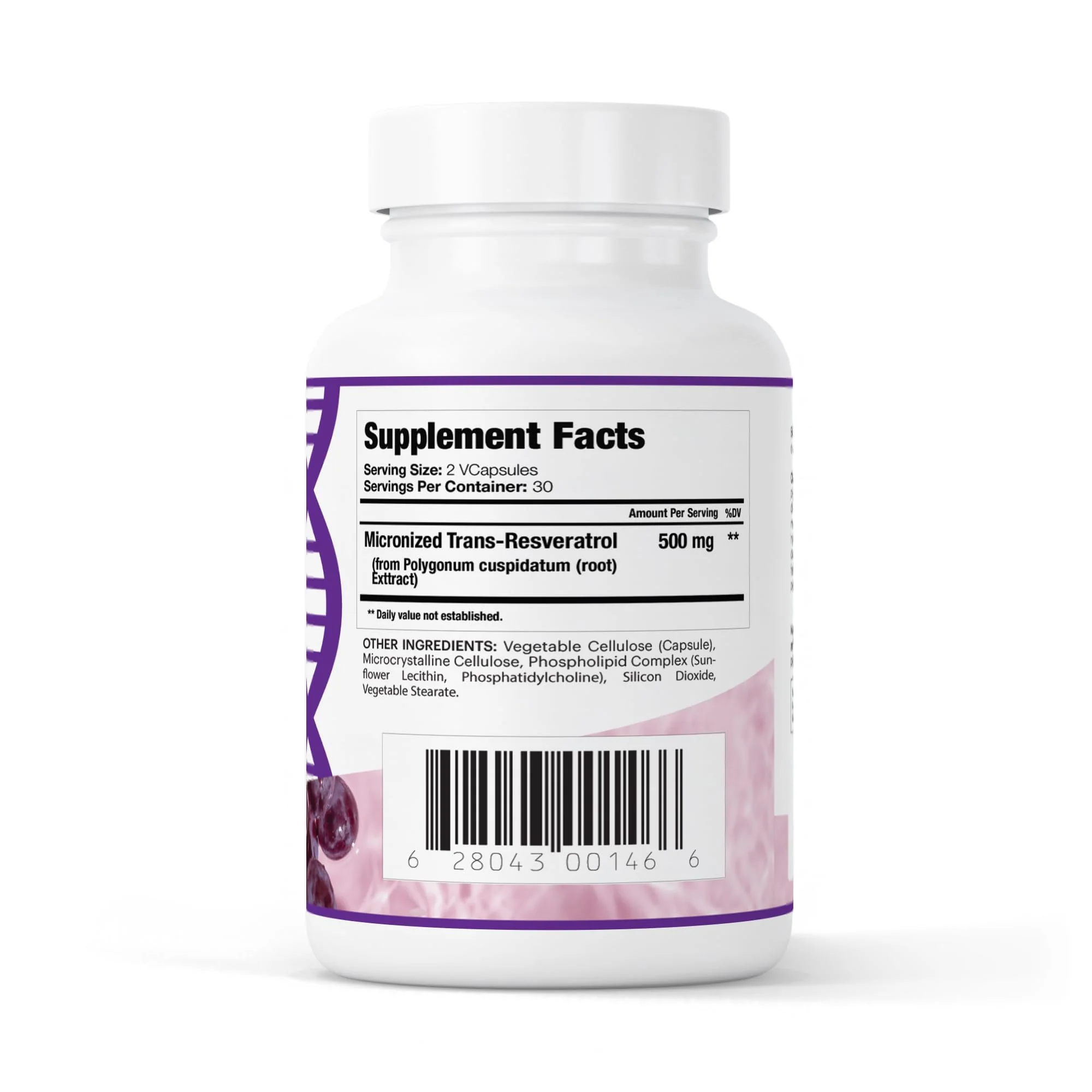 GenuinePurity Liposomal Trans-Resveratrol 500mg | Activates Sirtuins | Vegan, Gluten Free | USA Made | 60 Capsules - Image 4