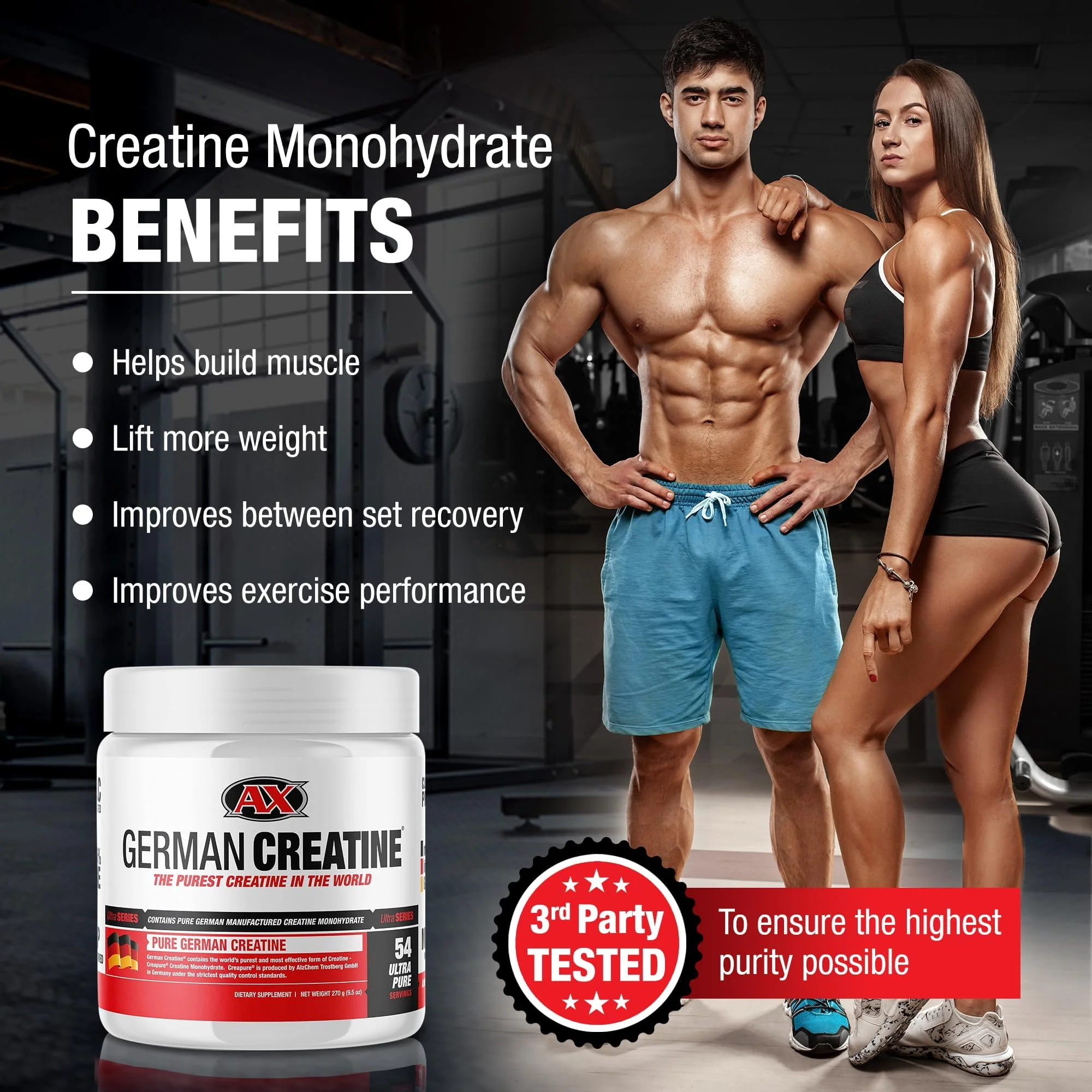 German Creatine Micronized Monohydrate Powder | 99.99% Creapure, Unflavored, 270g (54 Servings) – 3rd-Party Tested - Image 11