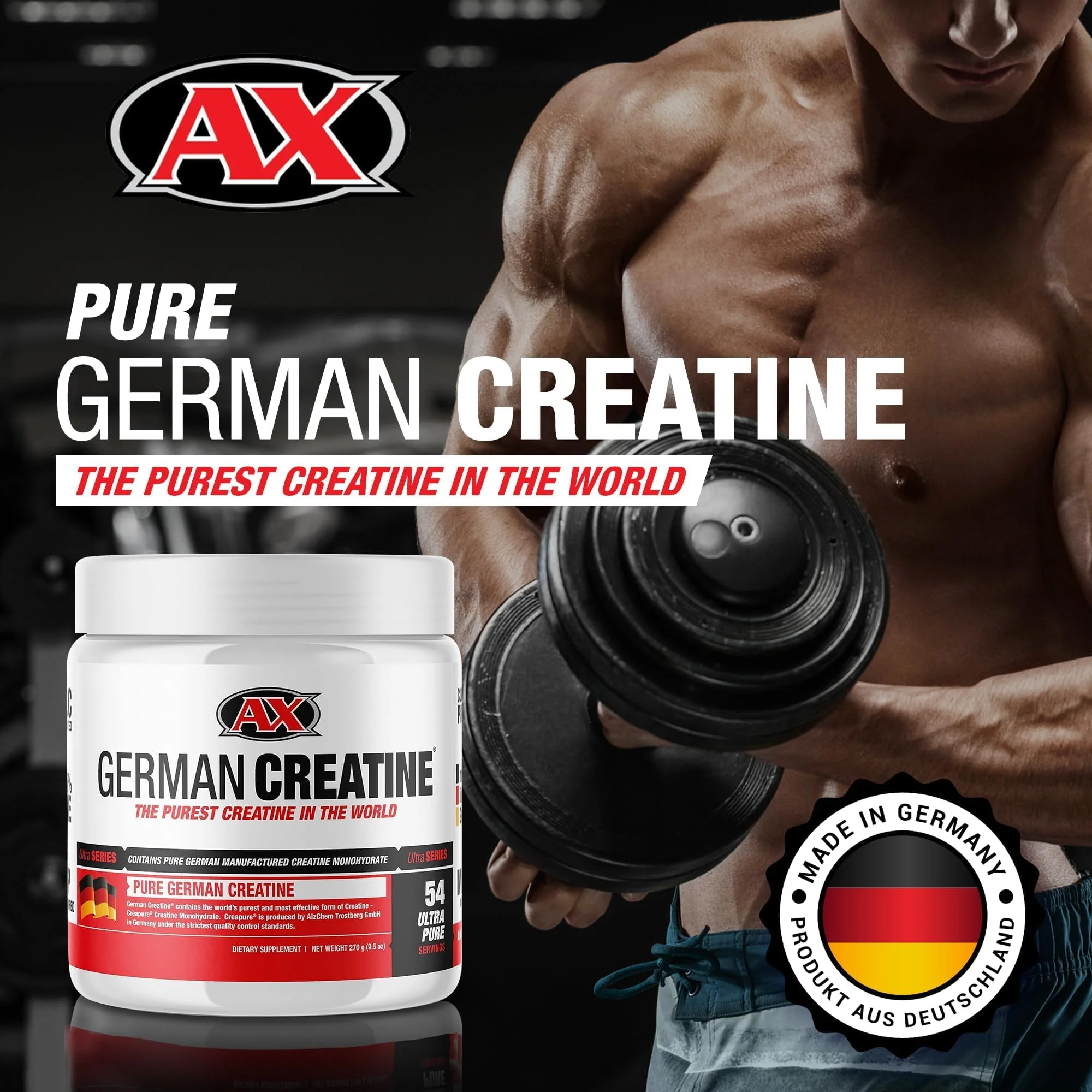 German Creatine Micronized Monohydrate Powder | 99.99% Creapure, Unflavored, 270g (54 Servings) – 3rd-Party Tested - Image 14