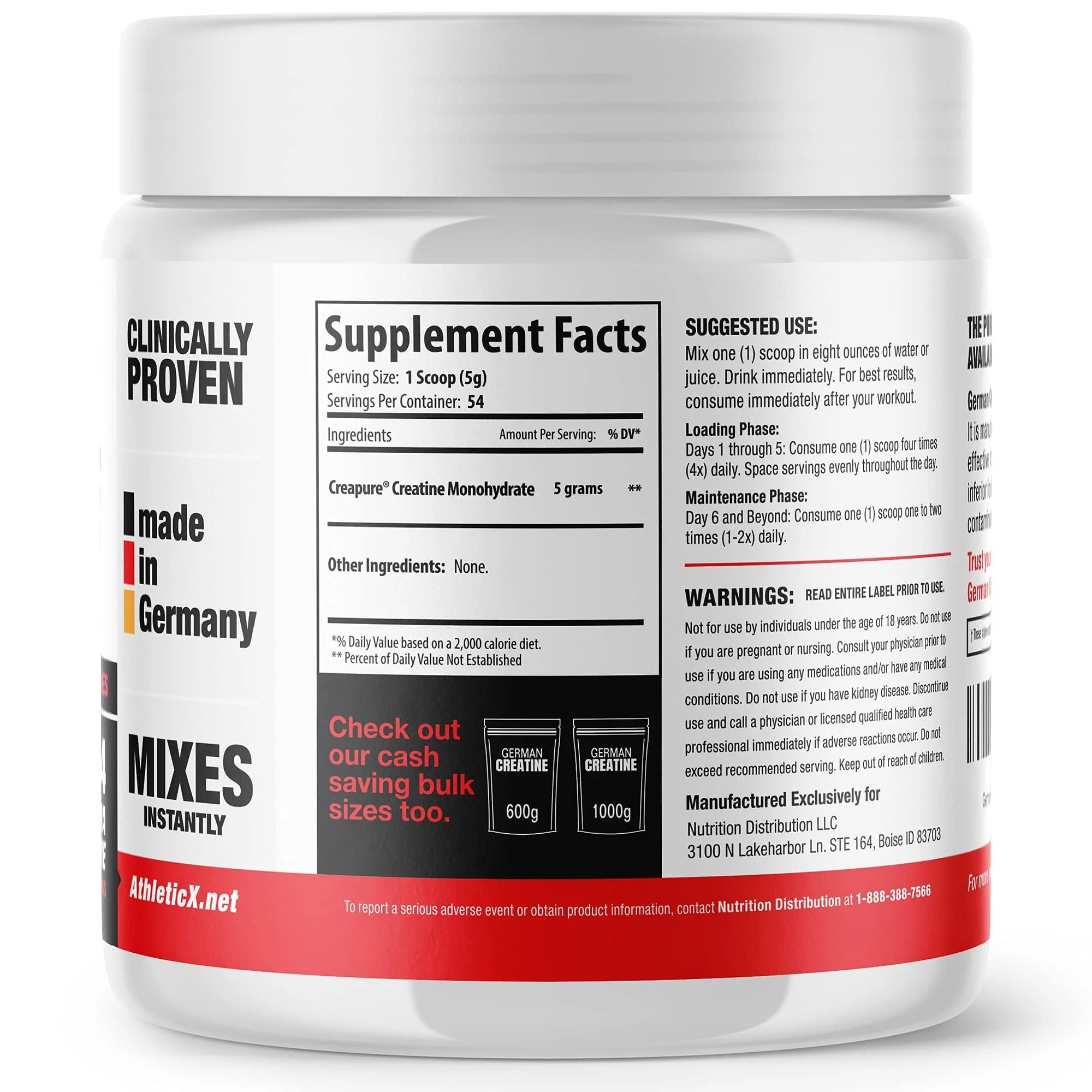 German Creatine Micronized Monohydrate Powder | 99.99% Creapure, Unflavored, 270g (54 Servings) – 3rd-Party Tested - Image 16