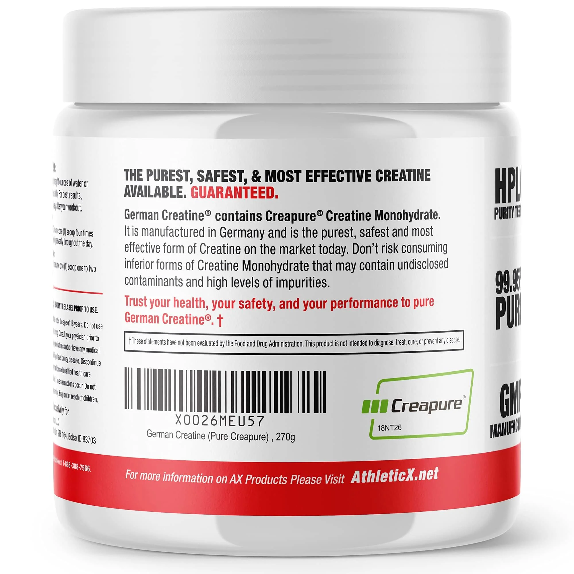 German Creatine Micronized Monohydrate Powder | 99.99% Creapure, Unflavored, 270g (54 Servings) – 3rd-Party Tested - Image 6