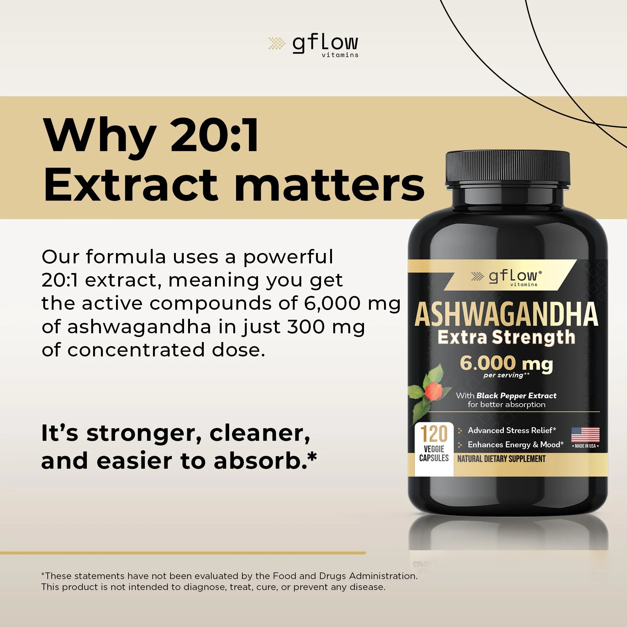 gflow vitamins Ashwagandha 6000mg – Extra Strength, vegan, non-GMO – Made in USA | Sleep, Mood & Energy | Pack of 3 - Image 12