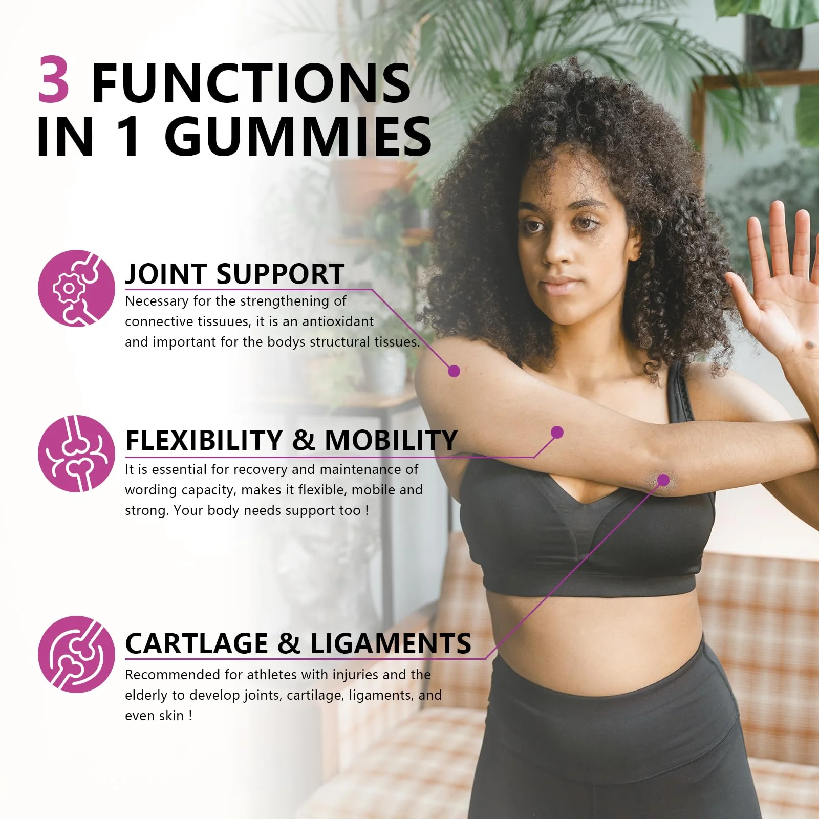 GGlucosamine Chondroitin Gummies Sugar Free – Extra Strength 1500mg + Turmeric, Joint Support (120 Count x2) - Image 8