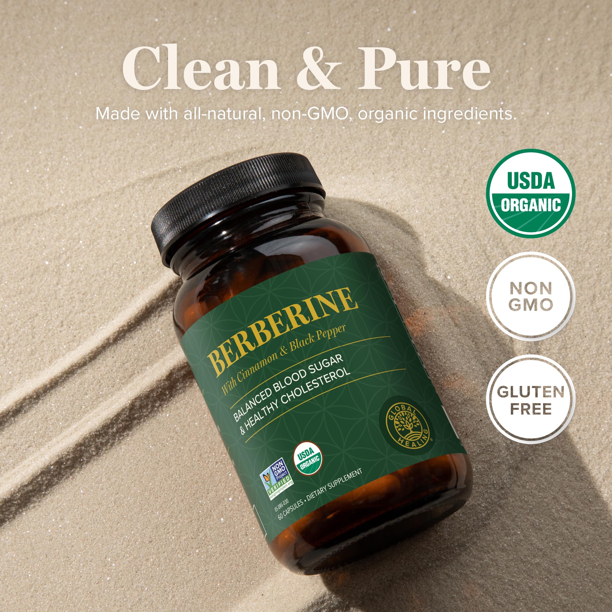 Global Healing Center Organic Berberine 1200mg with Cinnamon & Black Pepper – 60 Capsules - Image 11