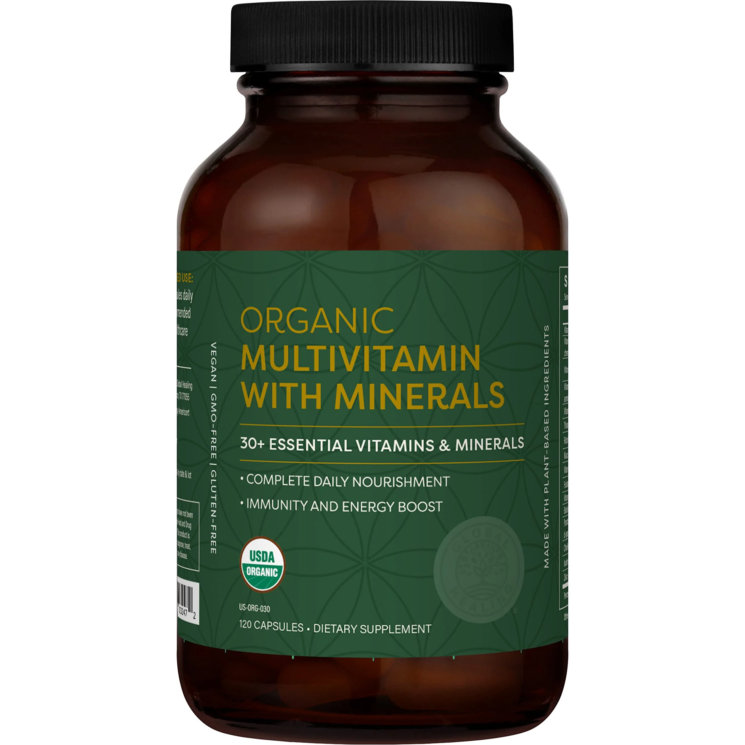 Global Healing Center USDA Organic Multivitamin – Women & Men, 120 Capsules - Image 7
